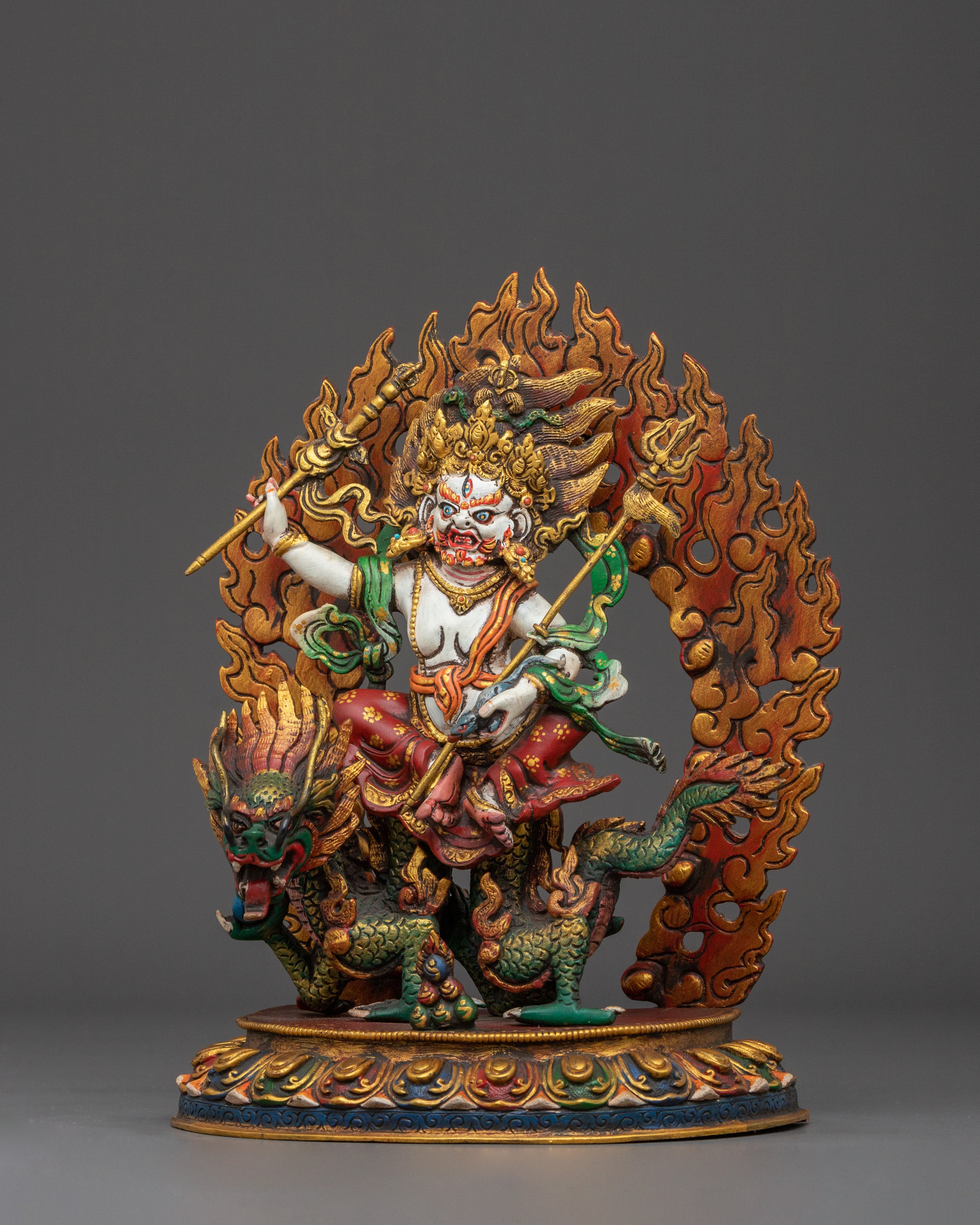White Dzambhala Figurine | Tibetan Wealth Deity