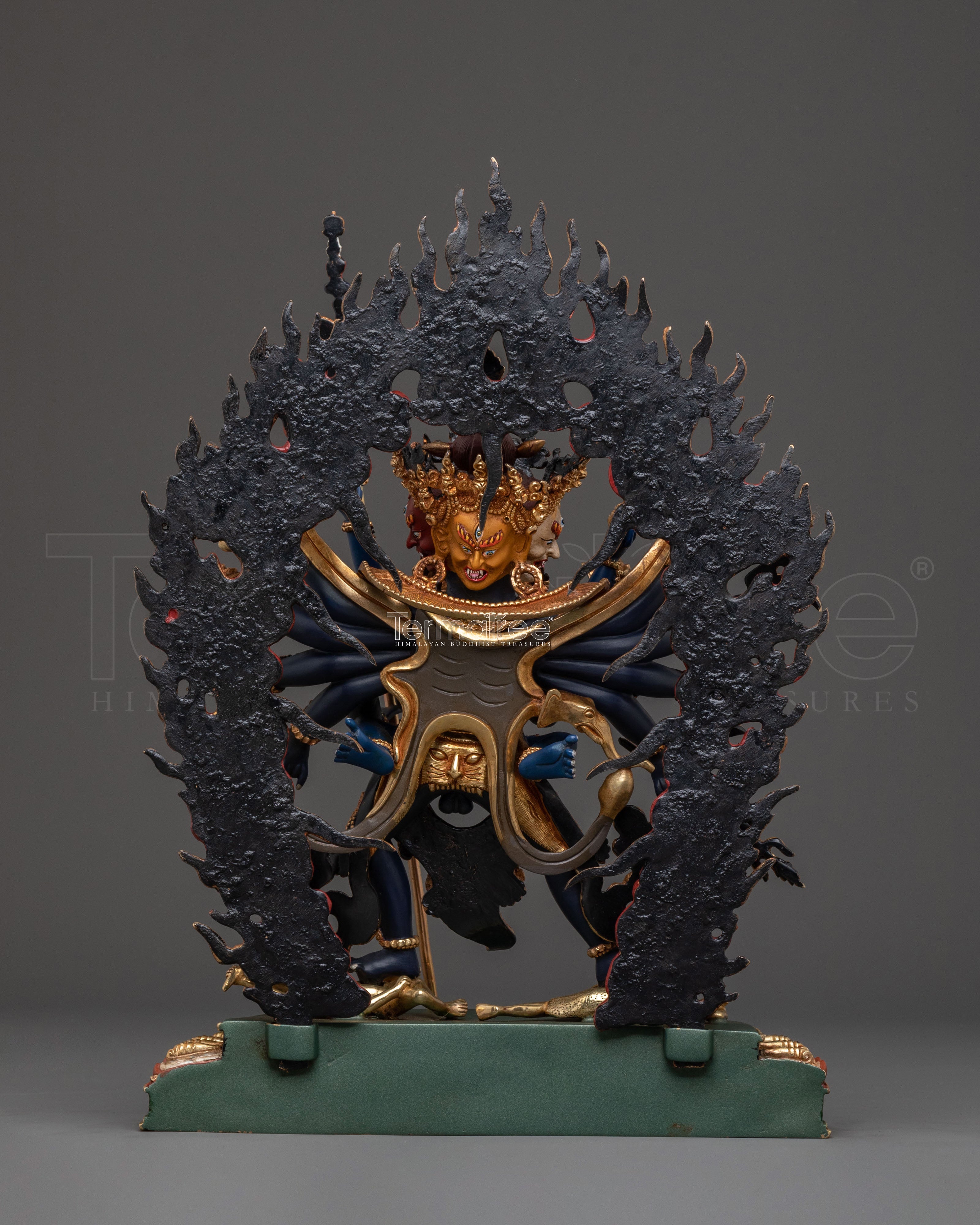 Chakrasamvara With Vajravarahi: 24K Gold Gilded Sculpture