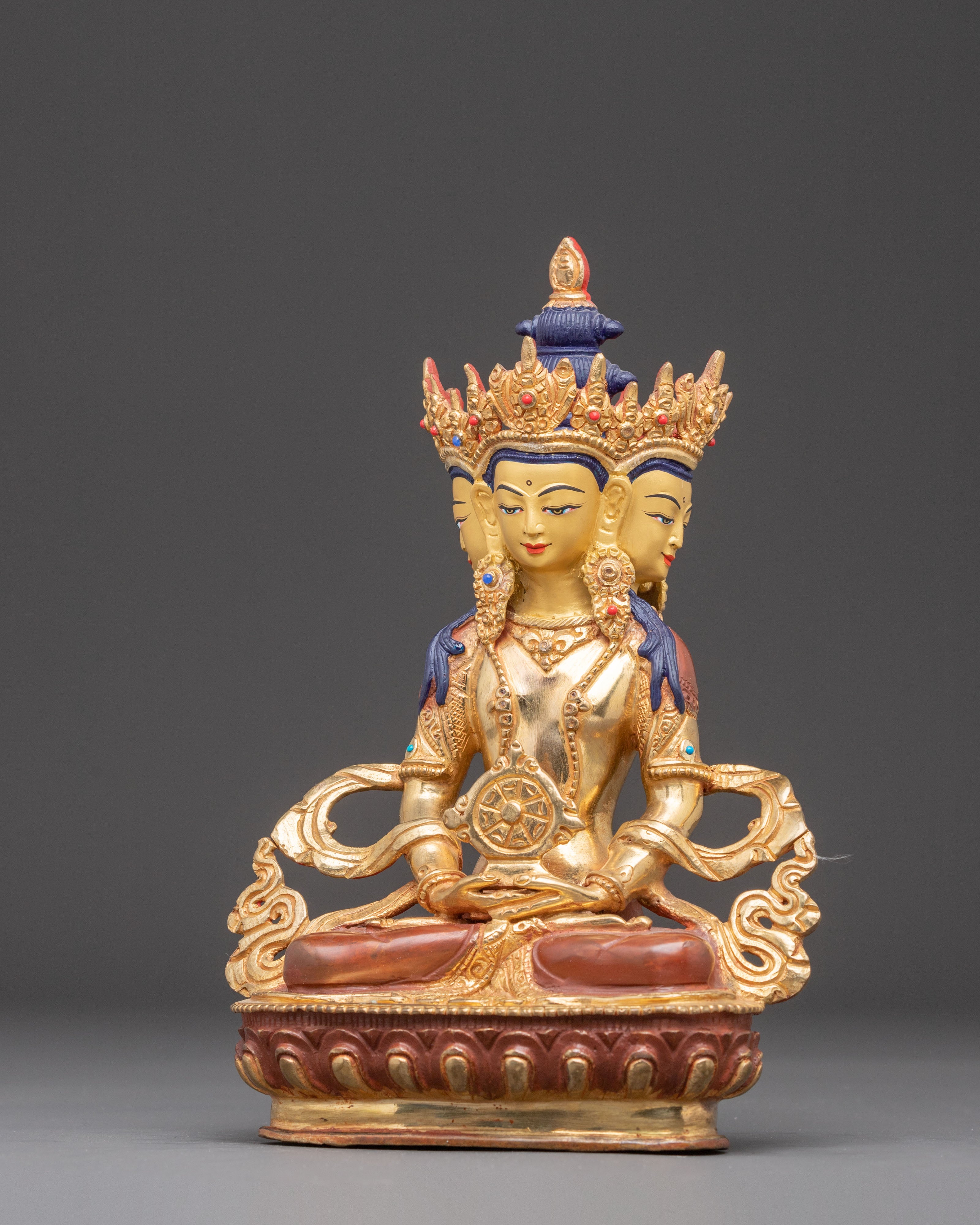 Vairocana Buddha Oxidized Copper Statue | Symbol of Enlightenment