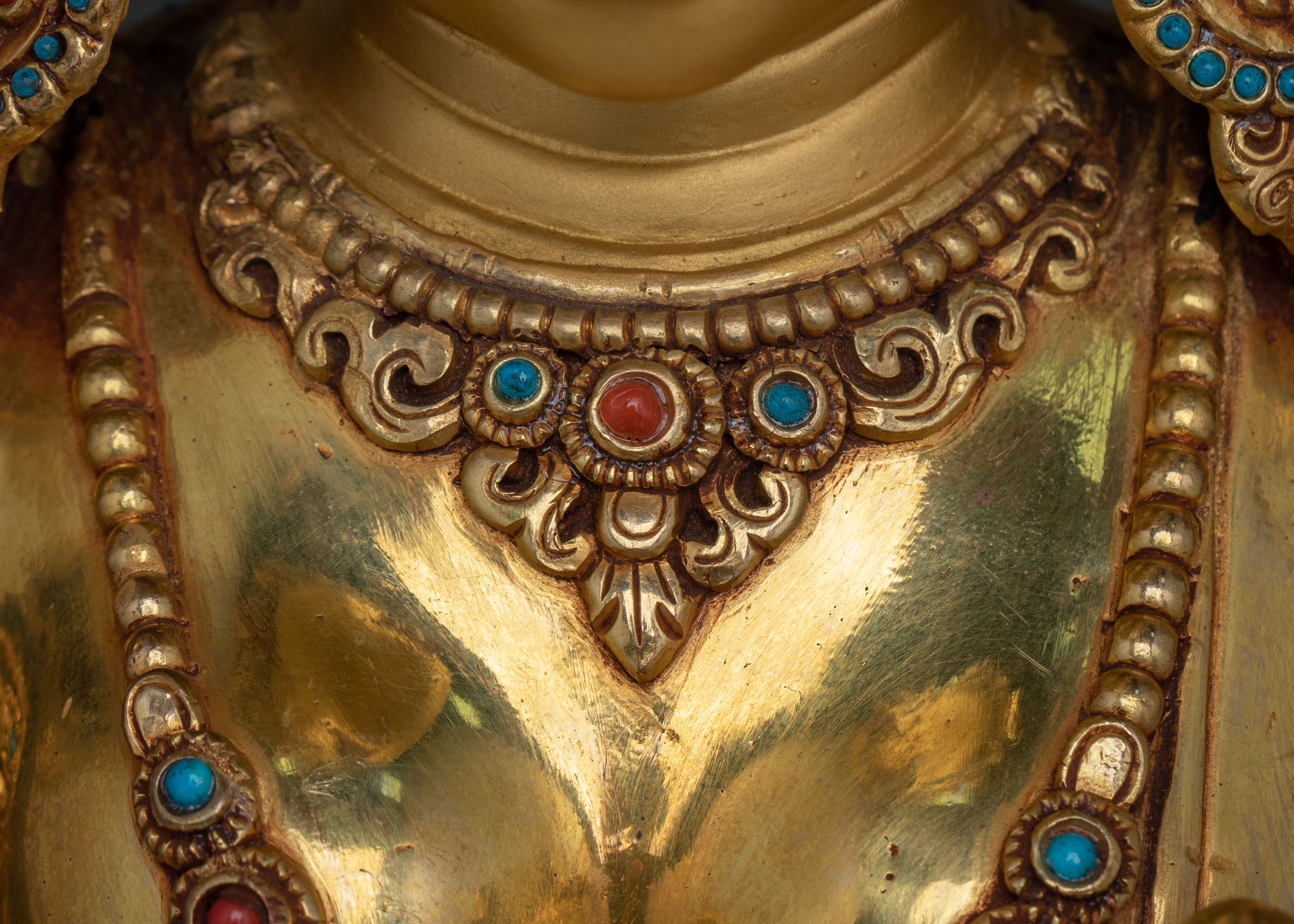 Green Tara Statue | 24K Gold Gilded Figurine