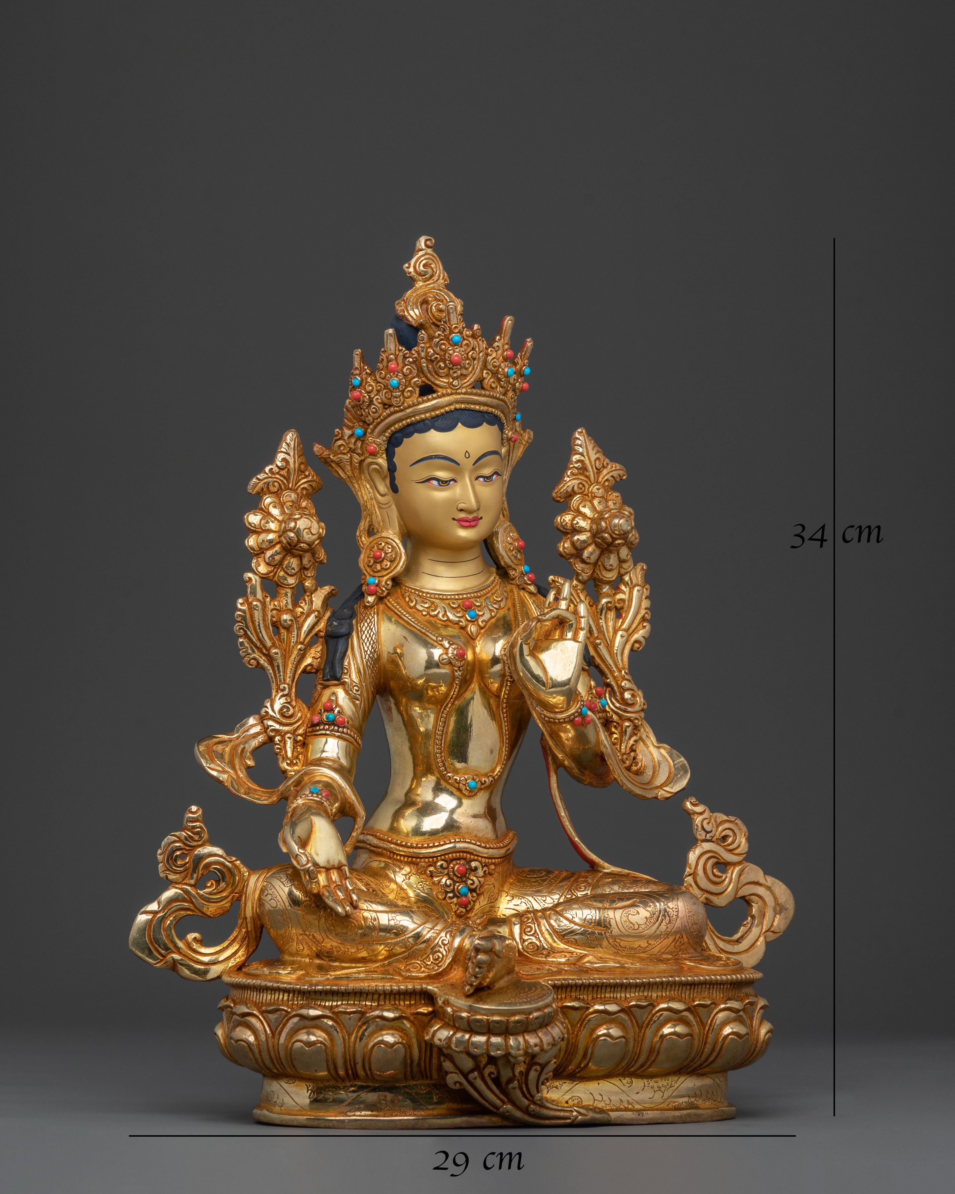 Green Tara Statue for Swift Protection | Tibetan Buddhist Art