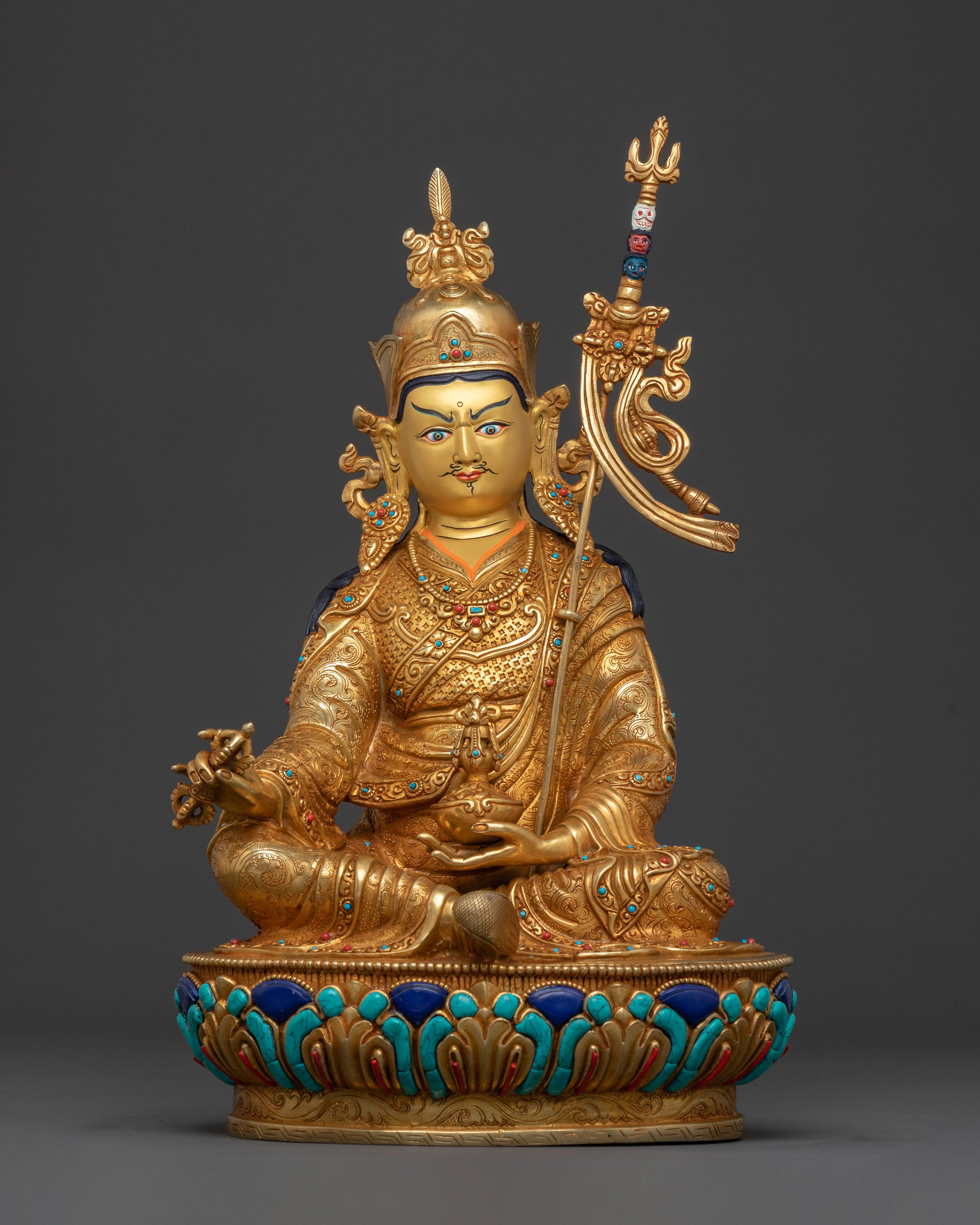 Guru Rinpoche Himalayan Sculpture | Buddhist Shrine Decor