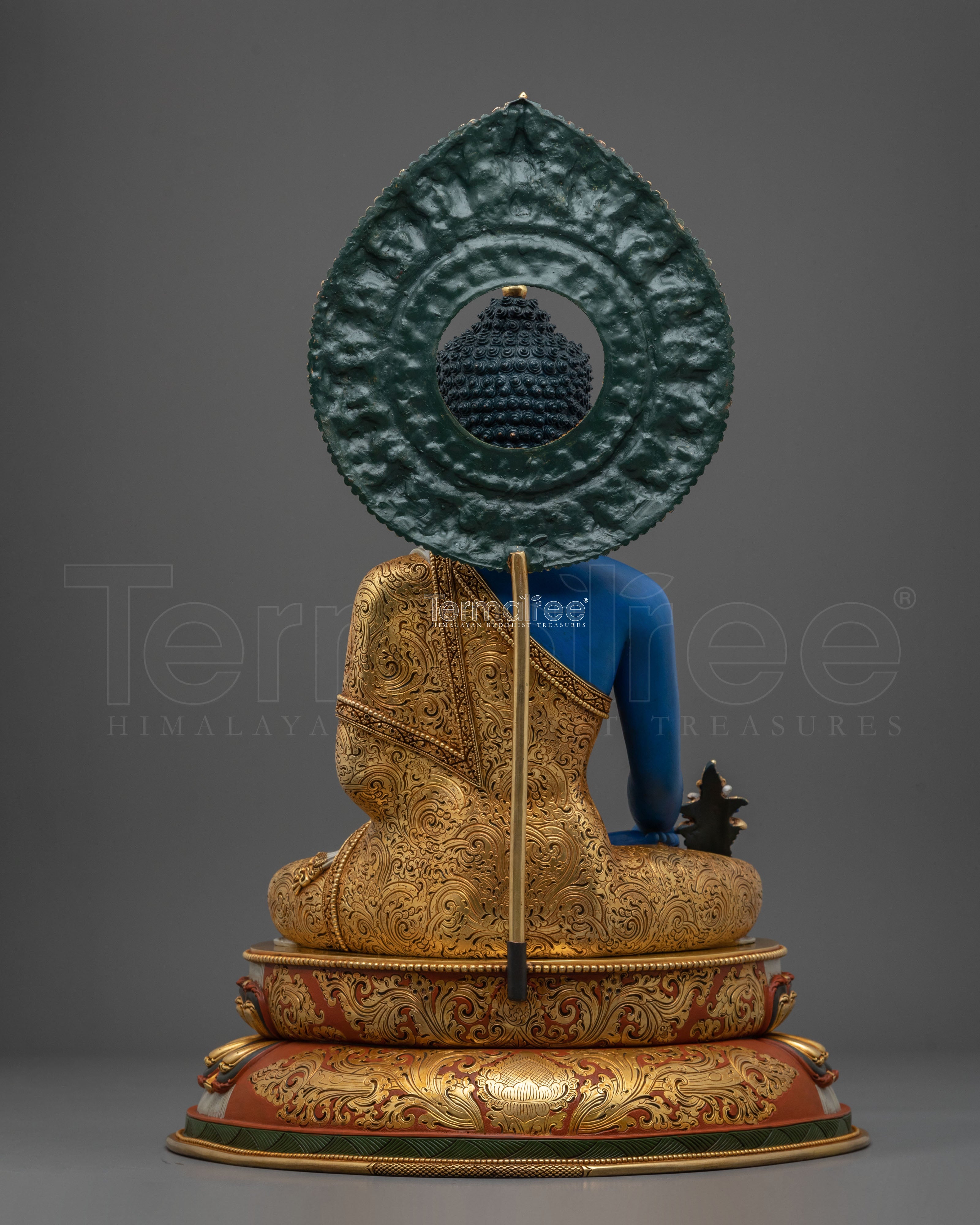 Medicine Buddha Healing Lineage Statue | 24K Gold Gilded