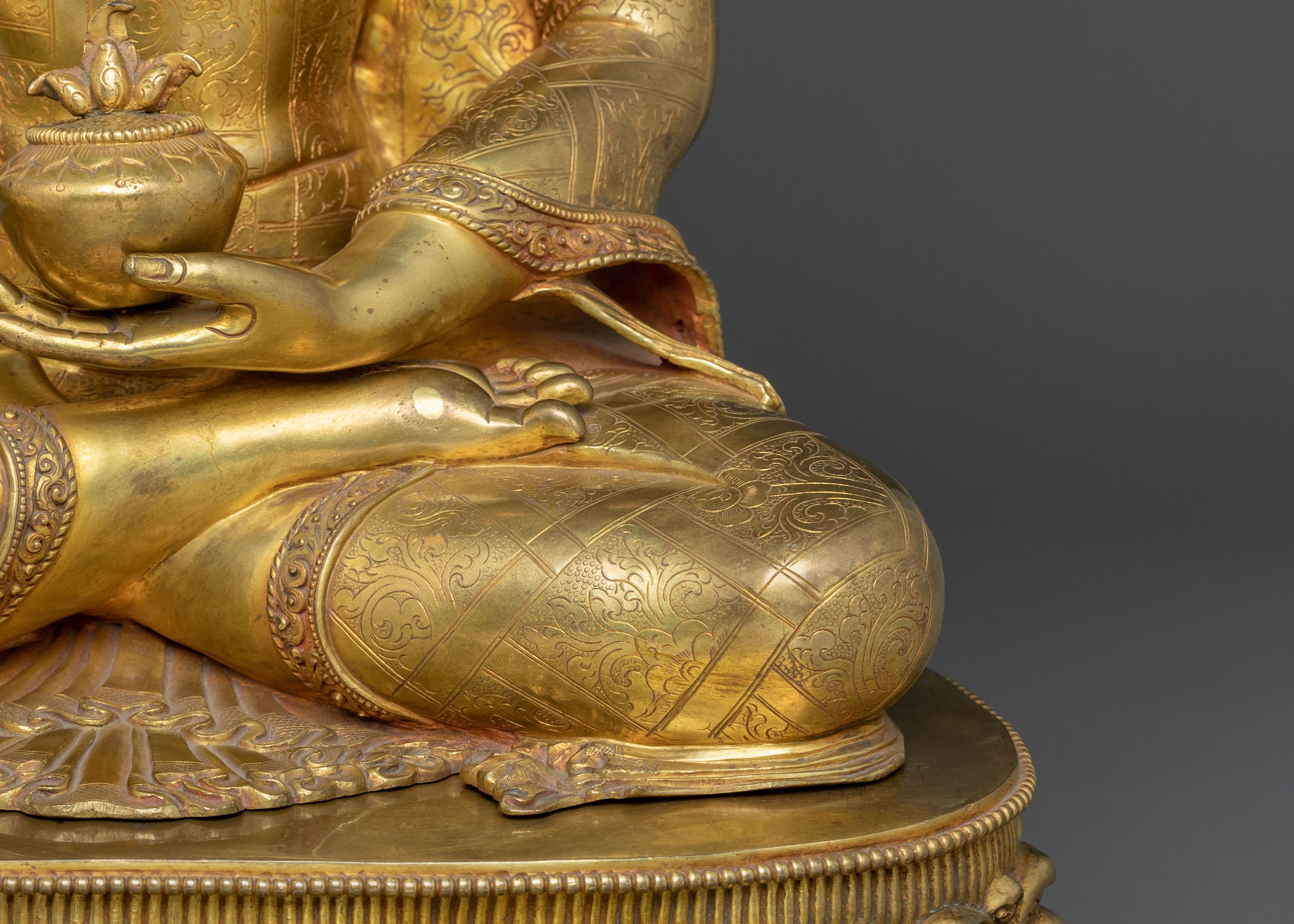Tibetan Medicine Buddha Buddhist Statue | 24K Gold Gilded