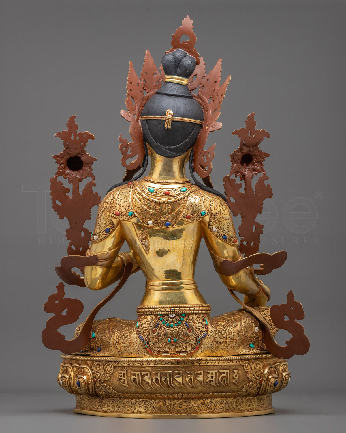 Green Tara 24K Gold-Coated Sculpture | Buddhist Guardian