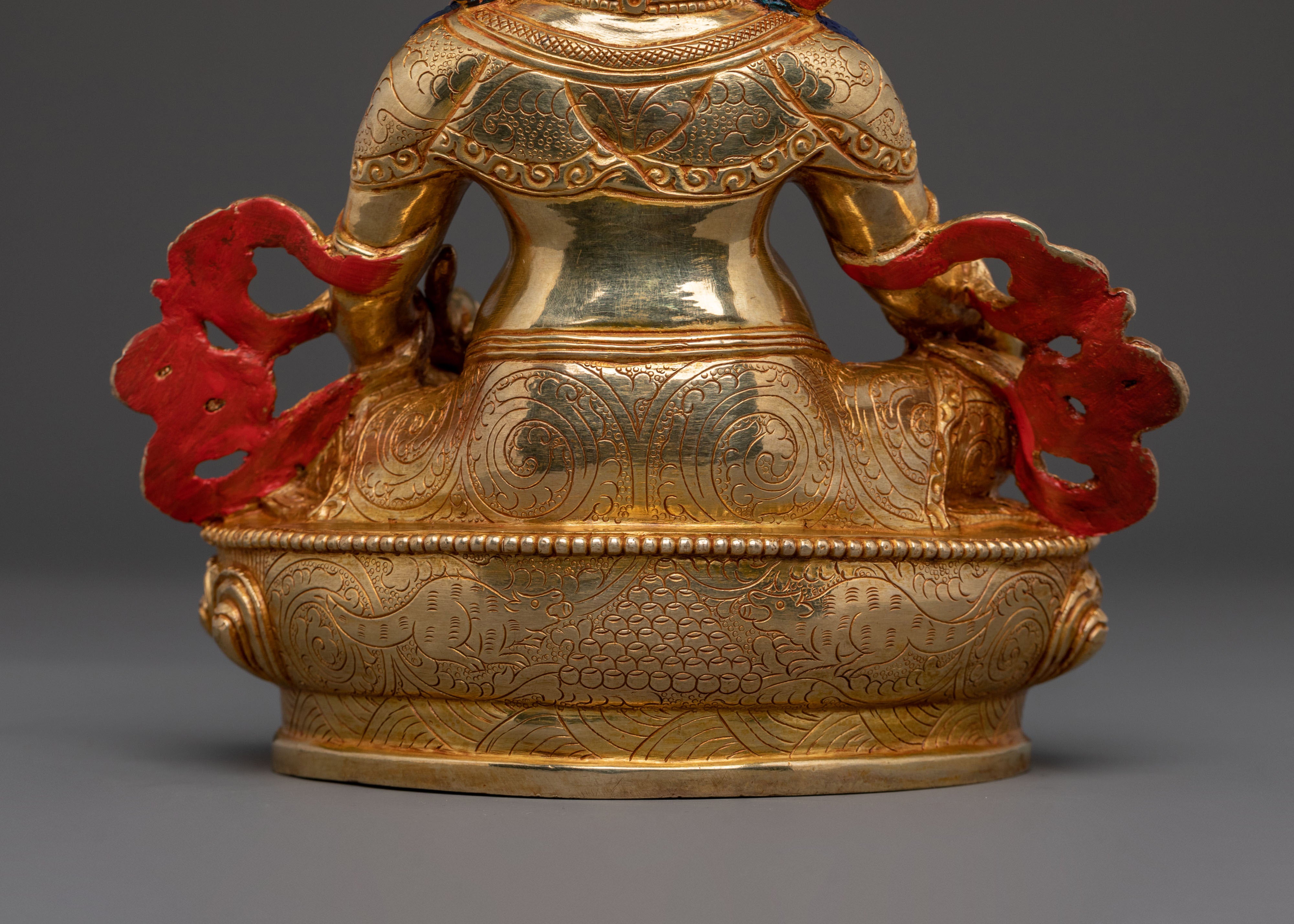 Radiant Wealth Deity Dzambhala Golden Figurine