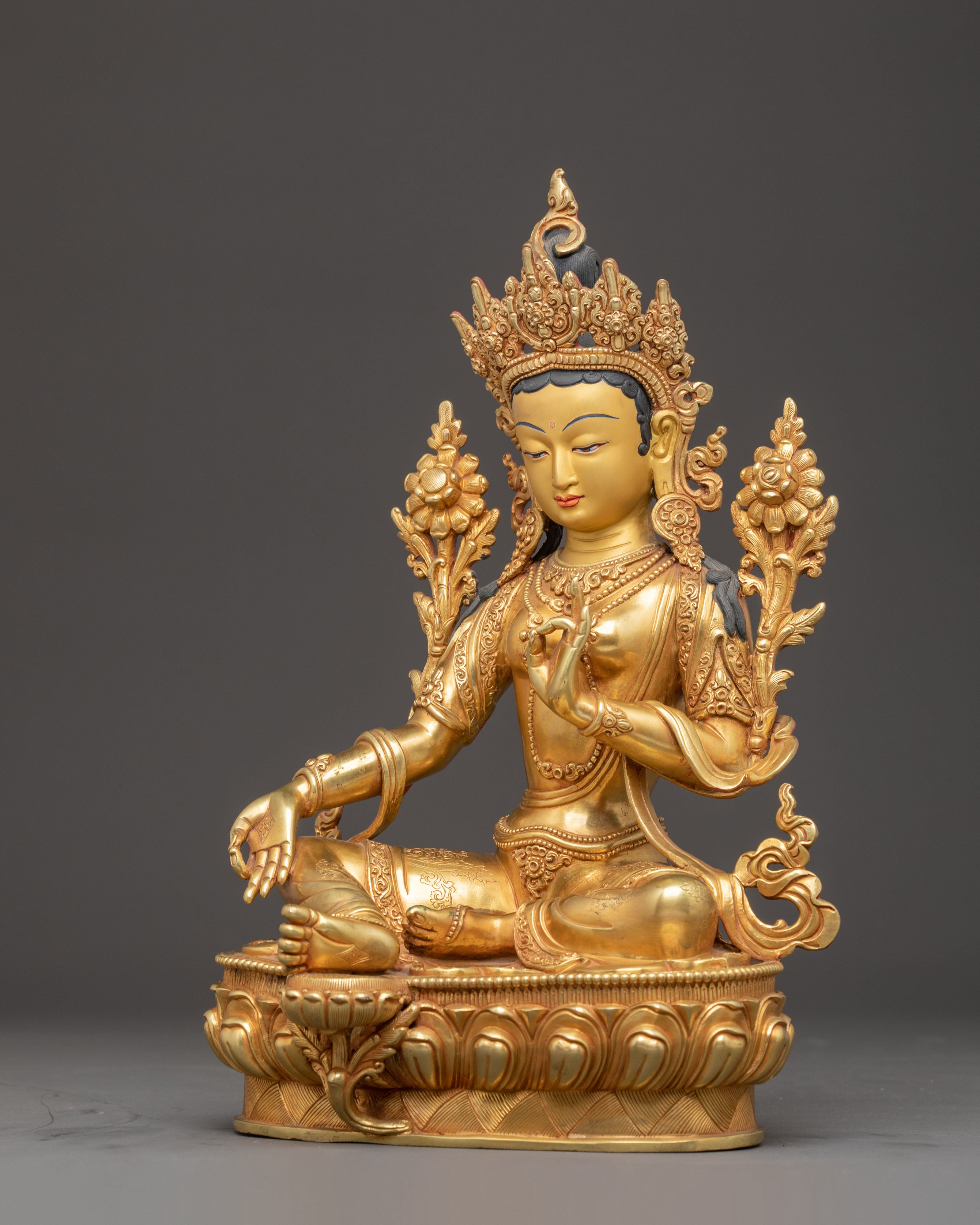 Shyama Tara Golden Statue | Divine Feminine of Compassion