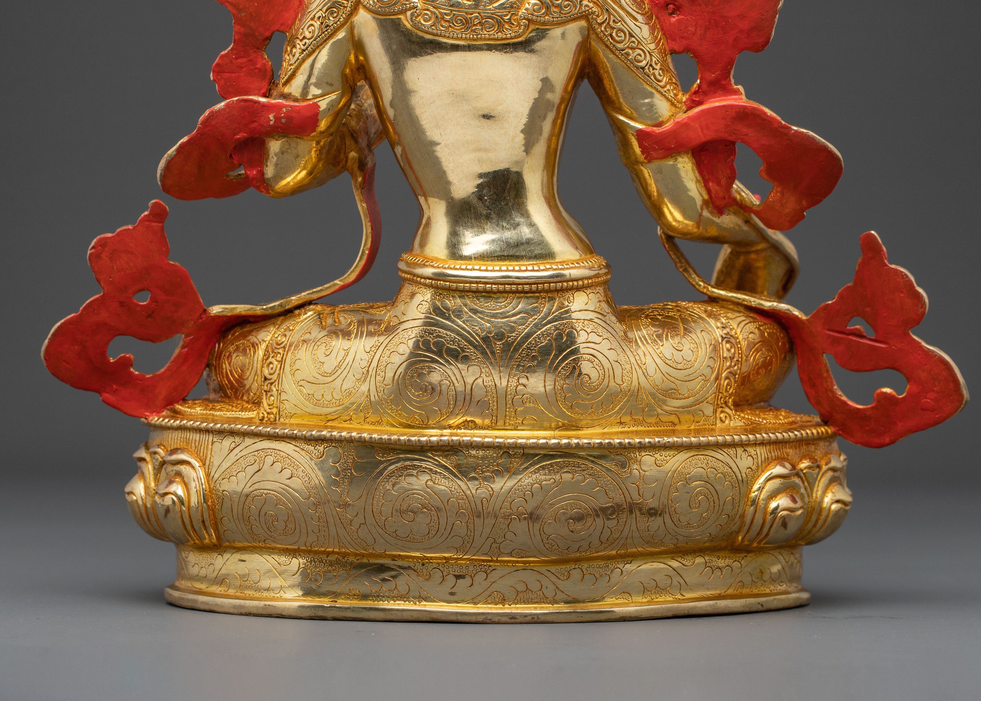 Golden Green Tara Statue for Protection | Altar Decor
