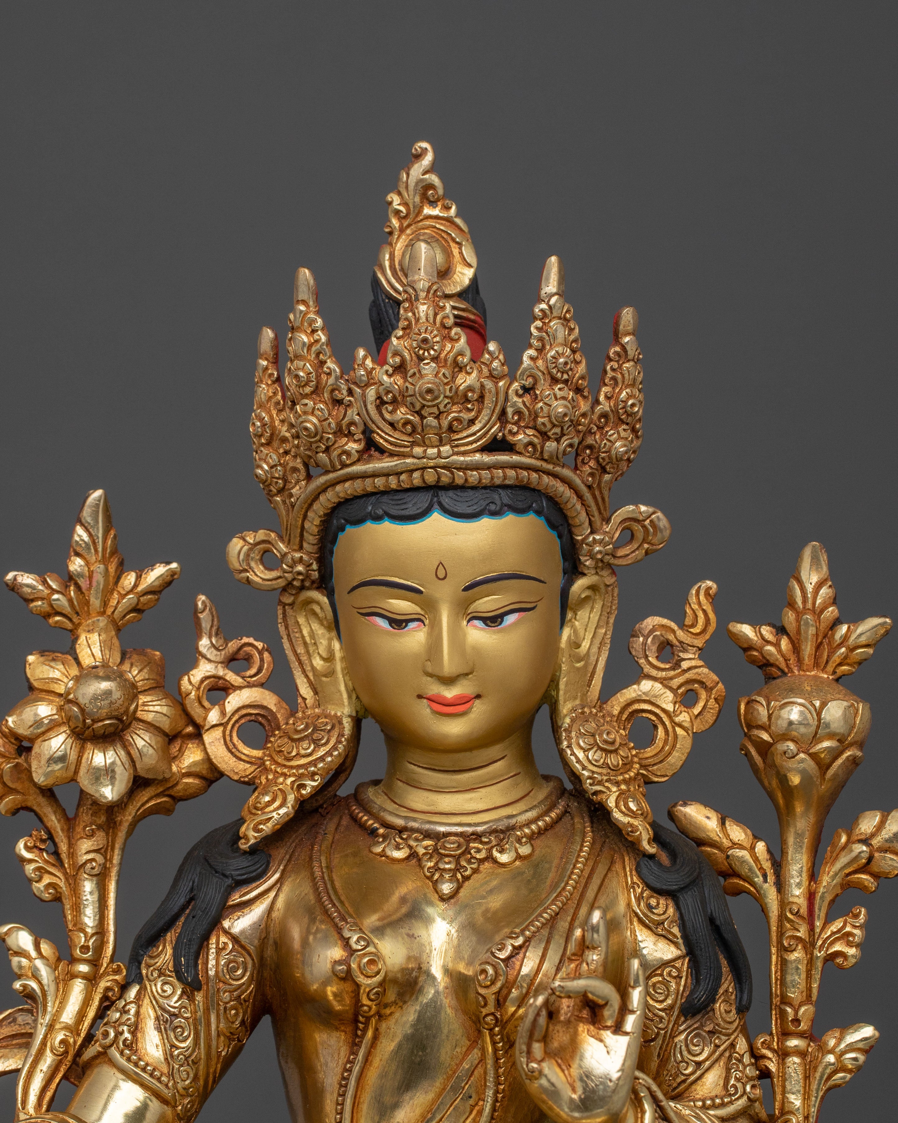Green Tara Himalayan Sacred Sculpture | Symbol of Longevity and Blessings