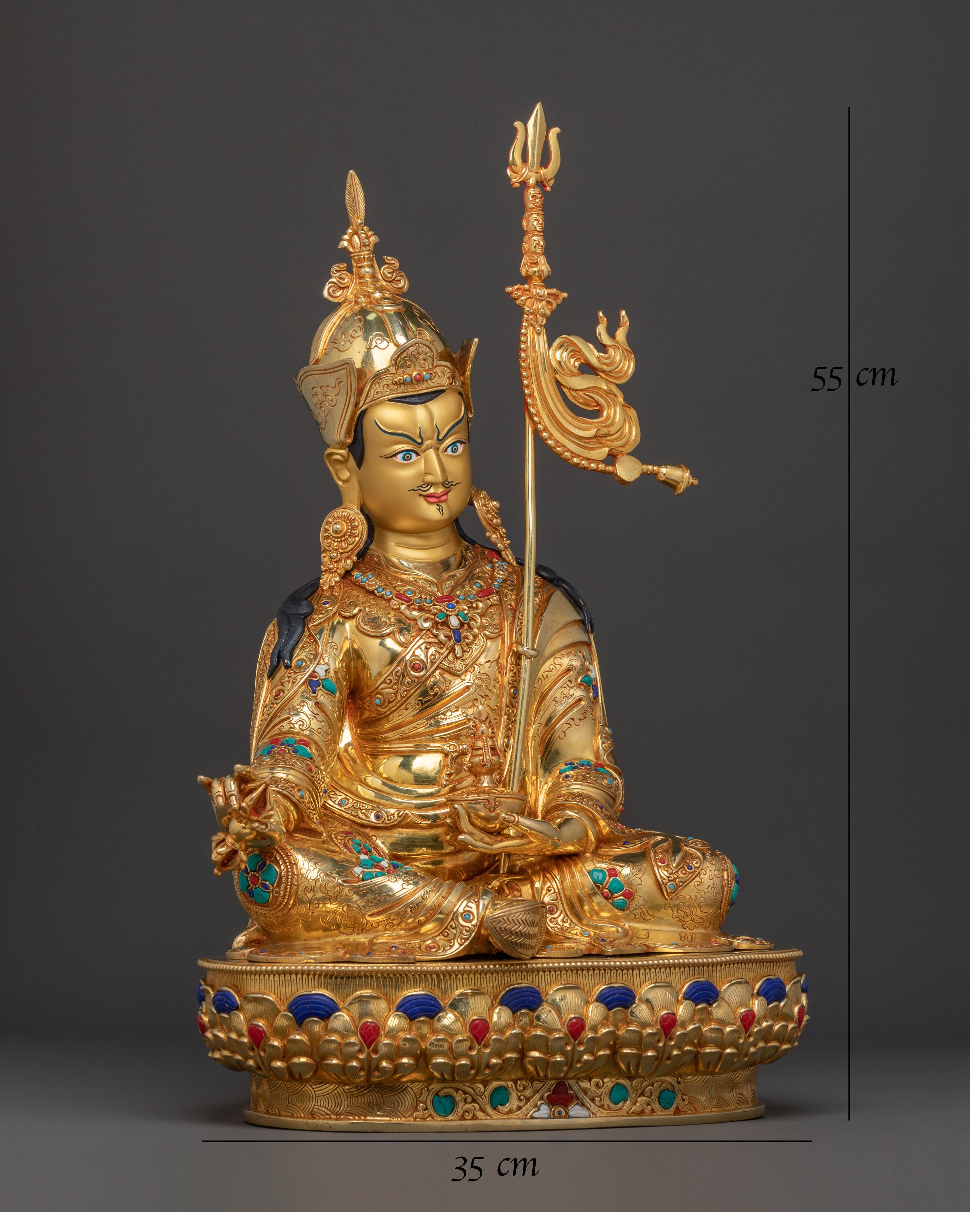 Guru Rinpoche Golden Statue | Traditional Figure