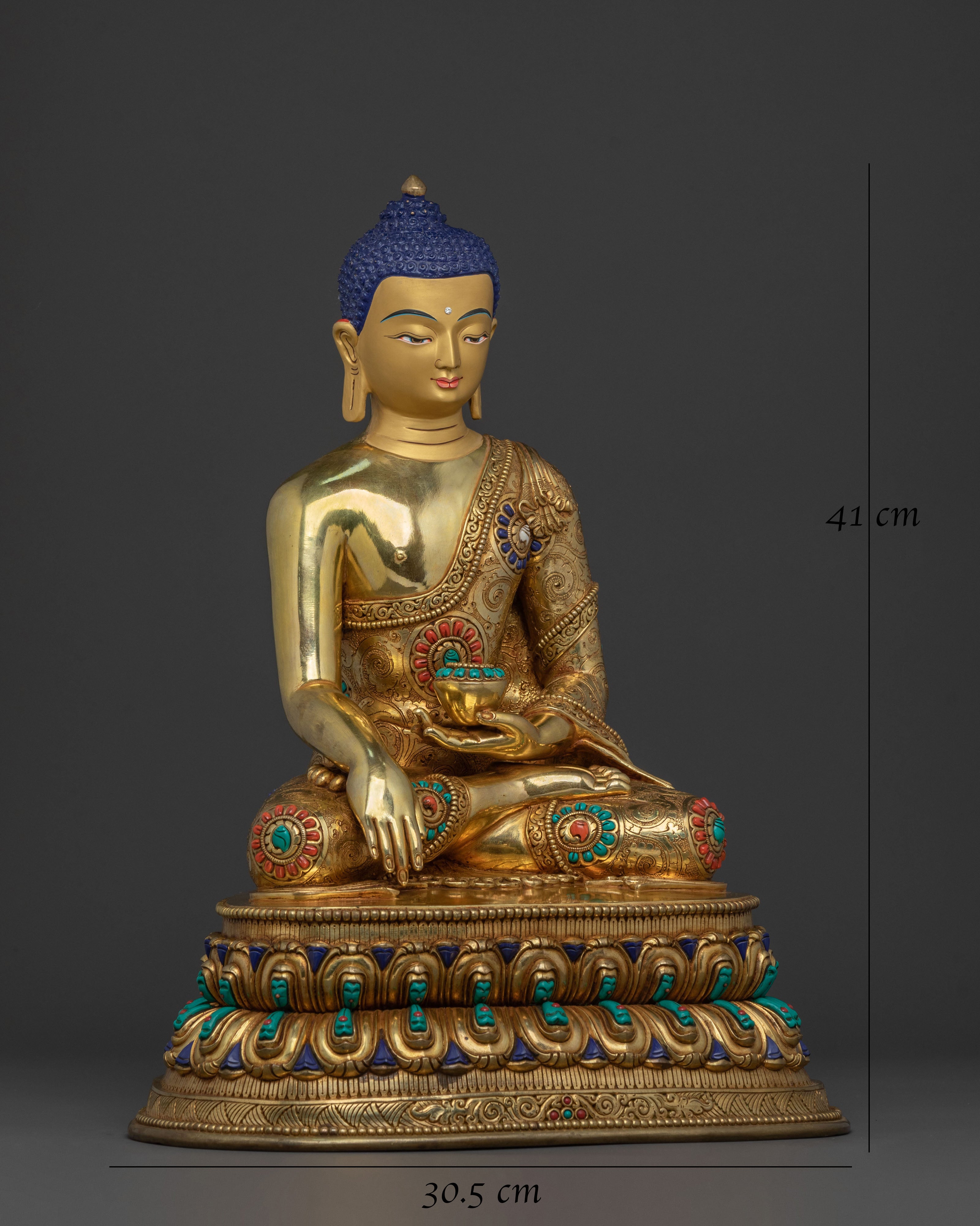 Shakyamuni Buddha Statue | 24K Gold Gilded Art