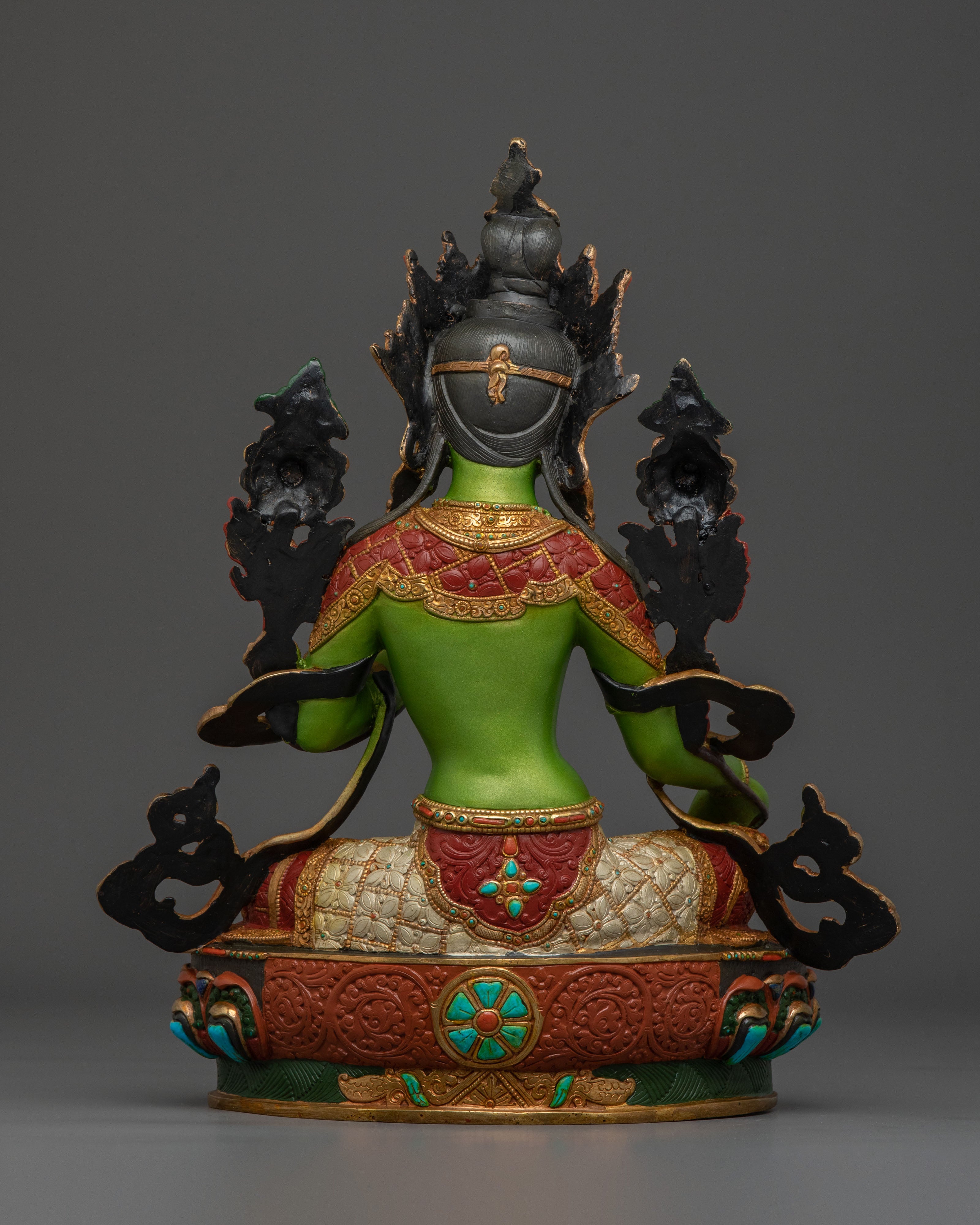 Handcrafted Green Tara Statue for Decor | Tibetan Goddess Figurine