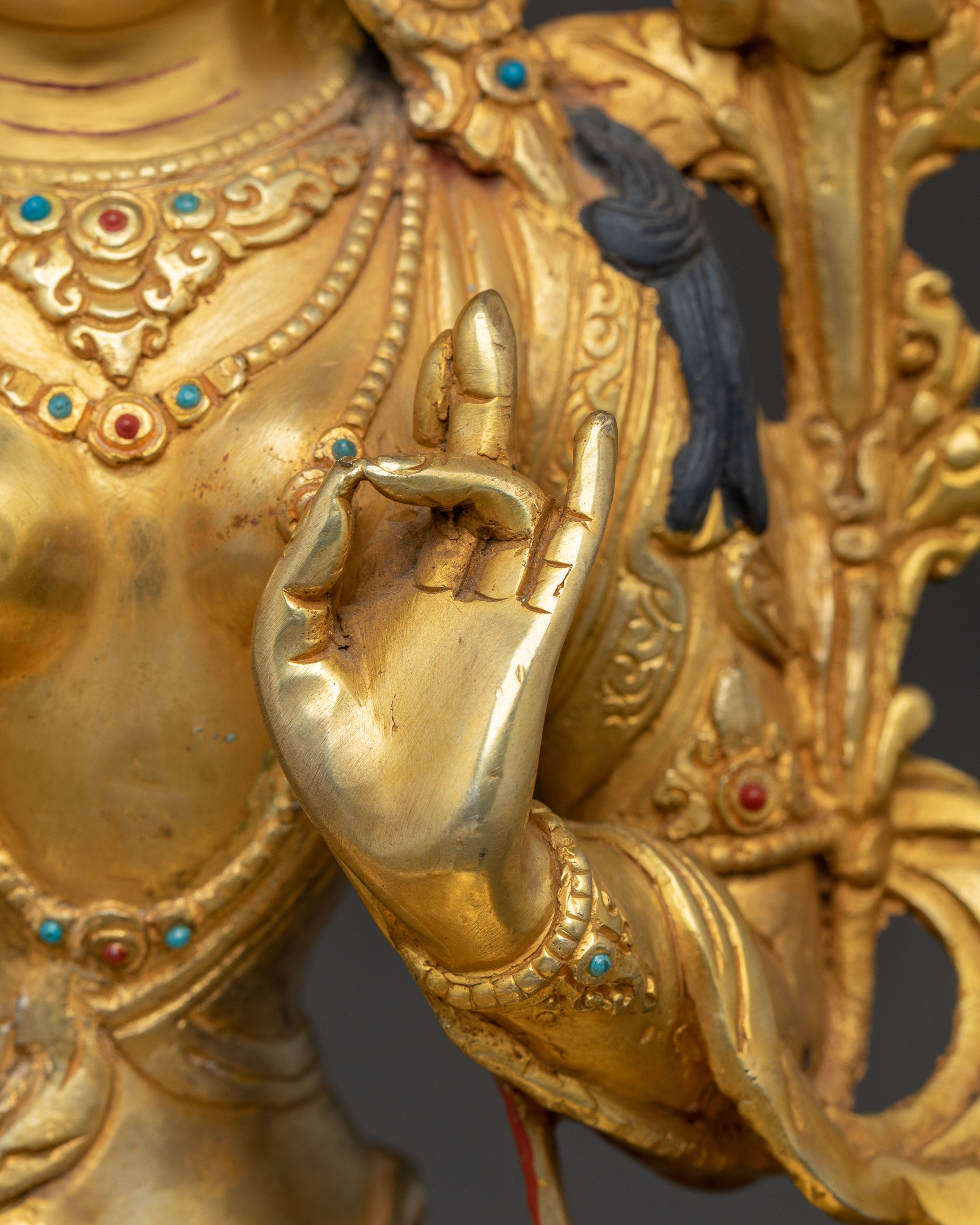 Handcrafted Buddhist Statue of Mother Green Tara | Buddhist Deity