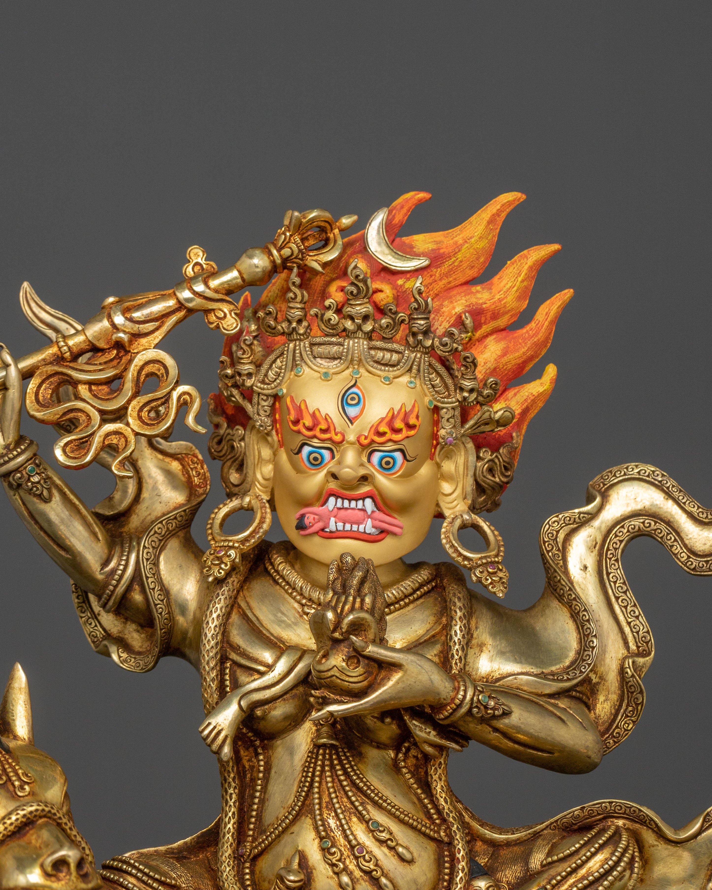 Palden Lhamo Wrathful Figure: Masterfully Gilded Protector