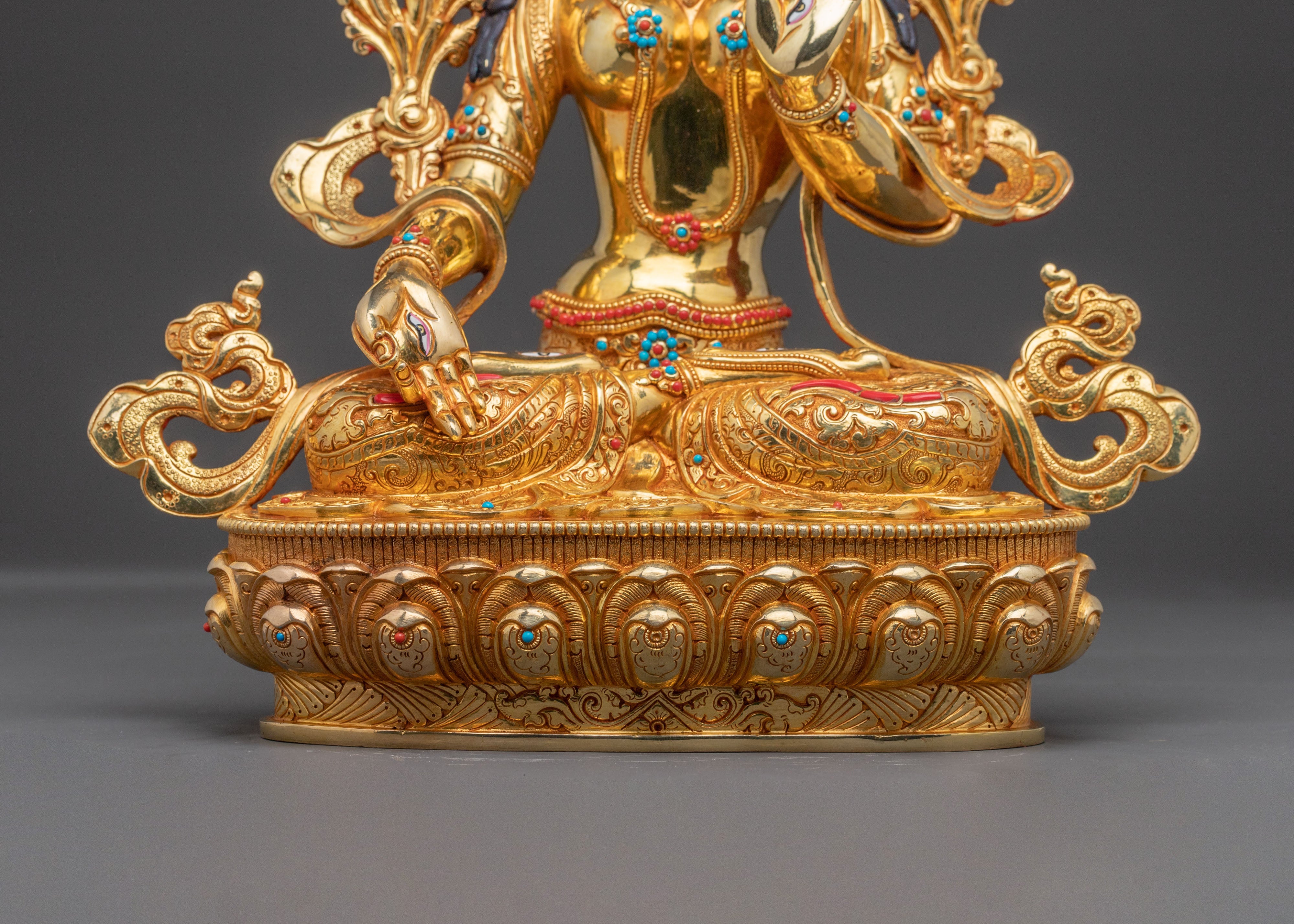 Exquisite Handcrafted White Tara Statue: The Peaceful Goddess