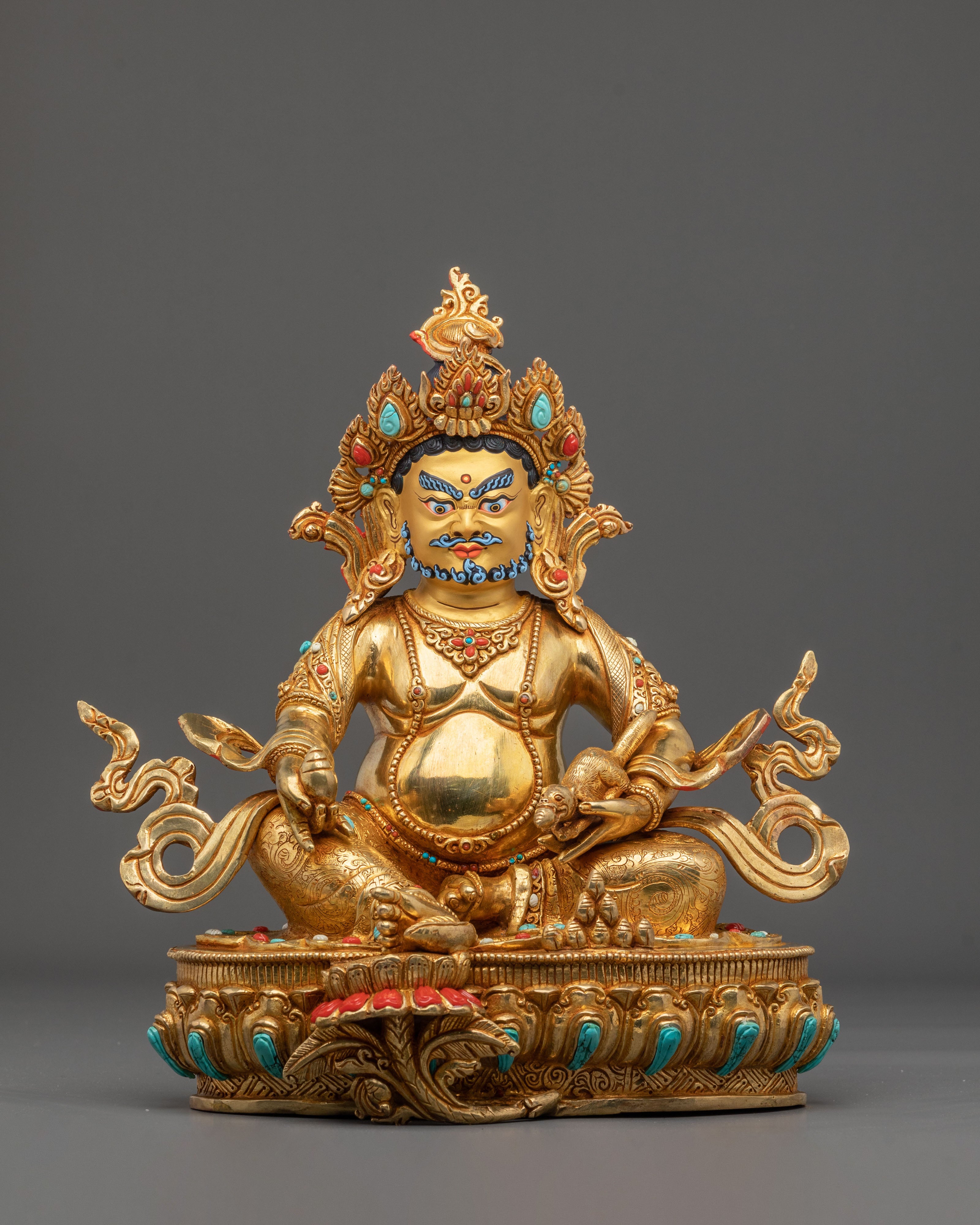 A Radiant Handmade Dzambhala Protector Statue