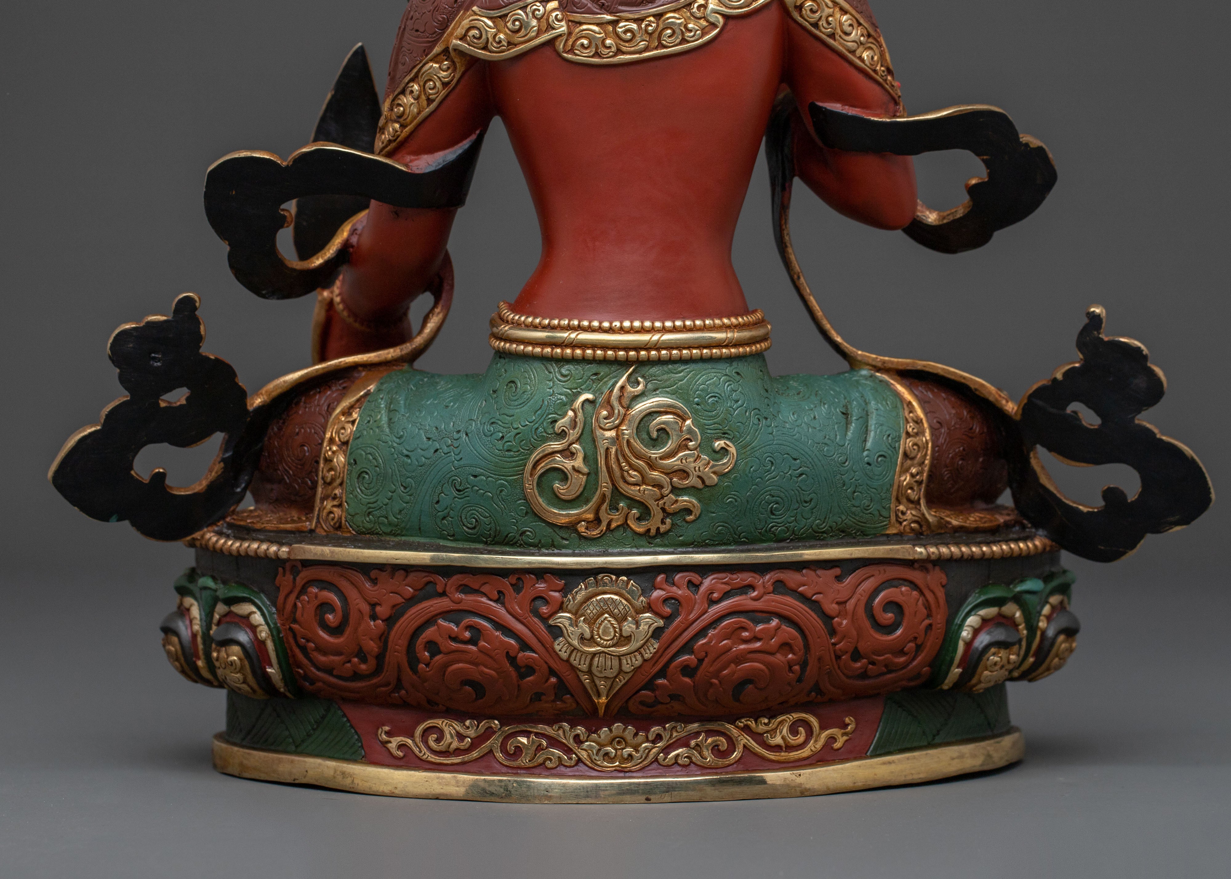 24K Gold Gilded Ksitigarbha Statue | Spiritual Figurine