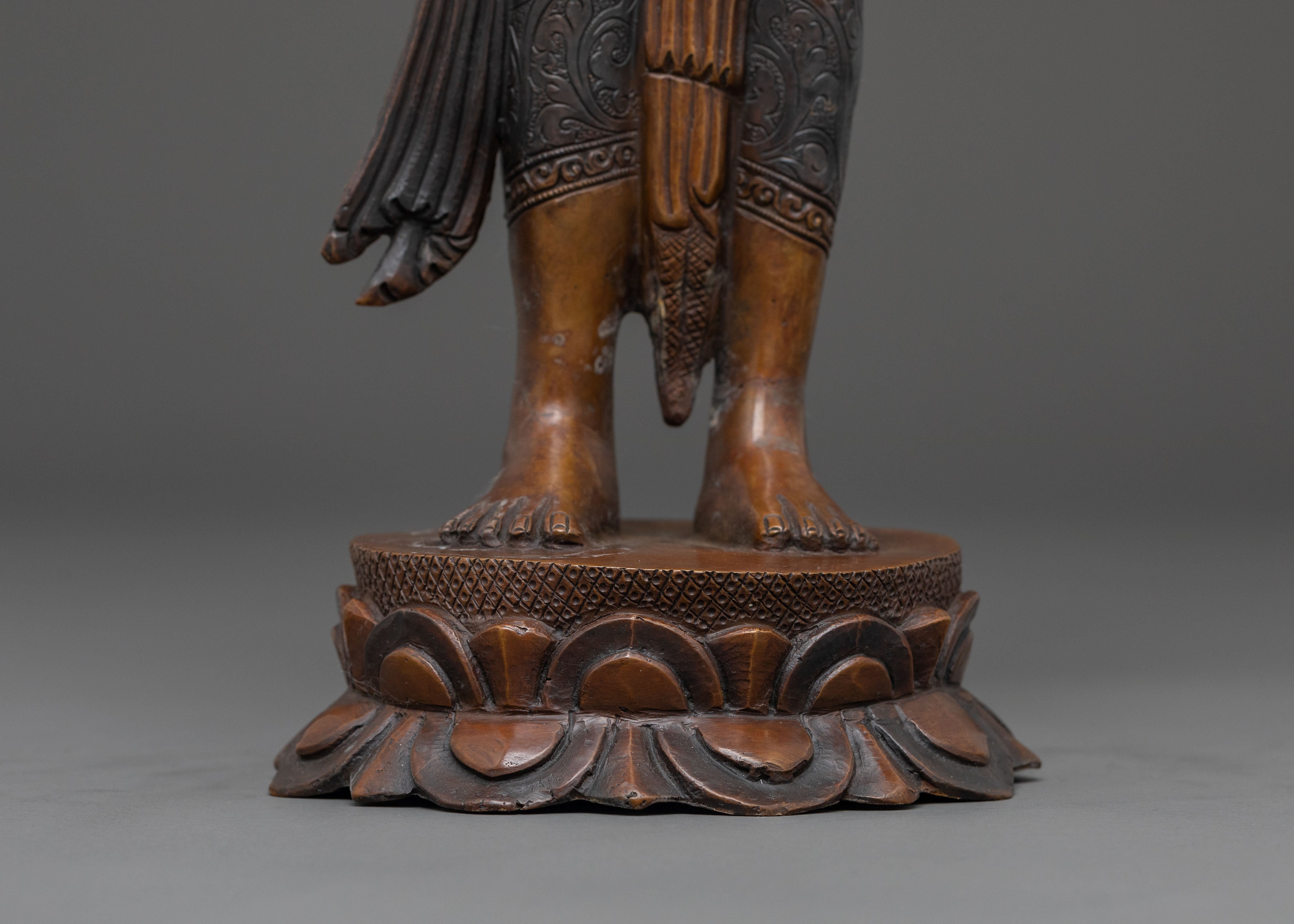 Padmapani Copper Statue | Meditational Figure