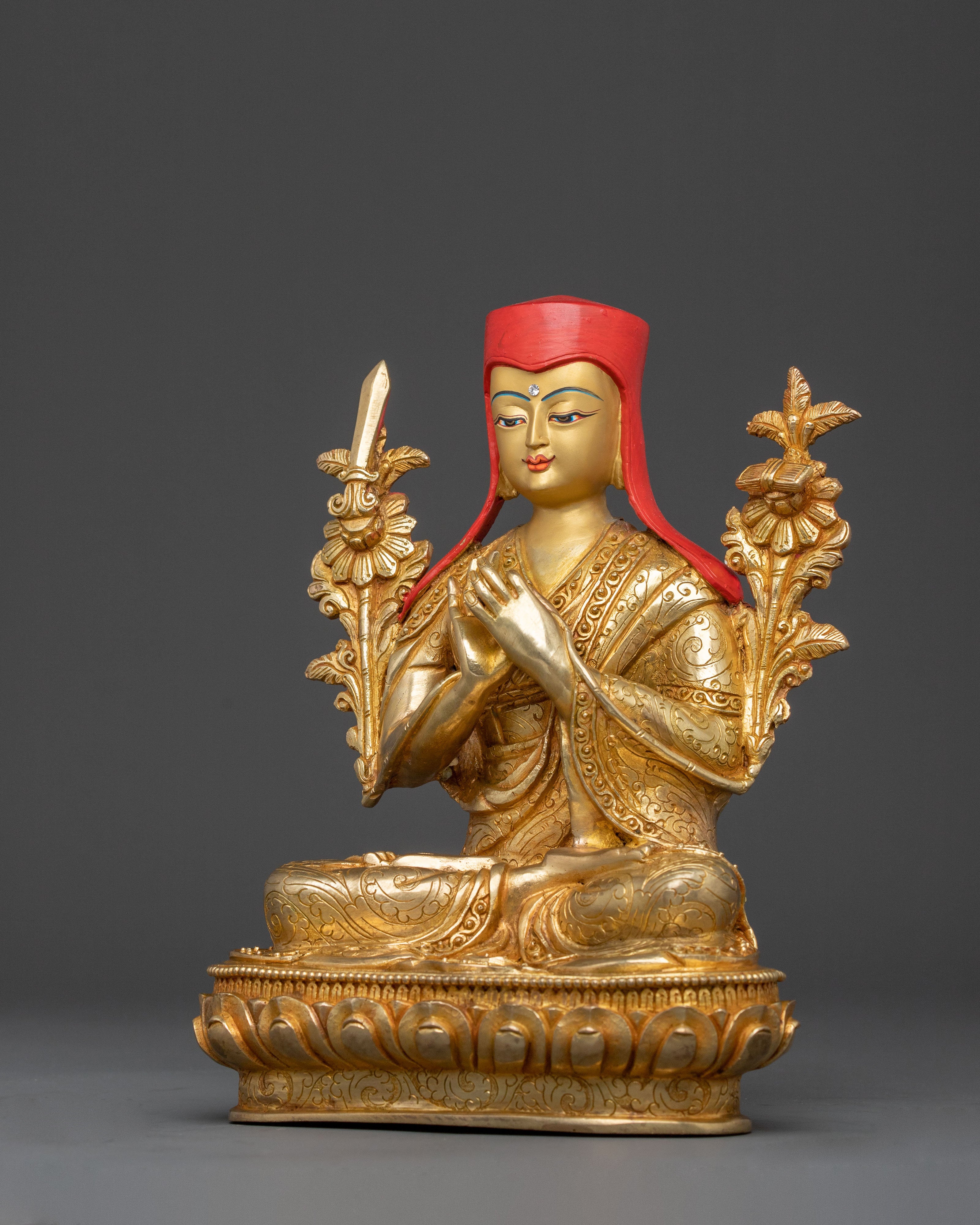 Tsongkhapa Master Statue in 24K Gold