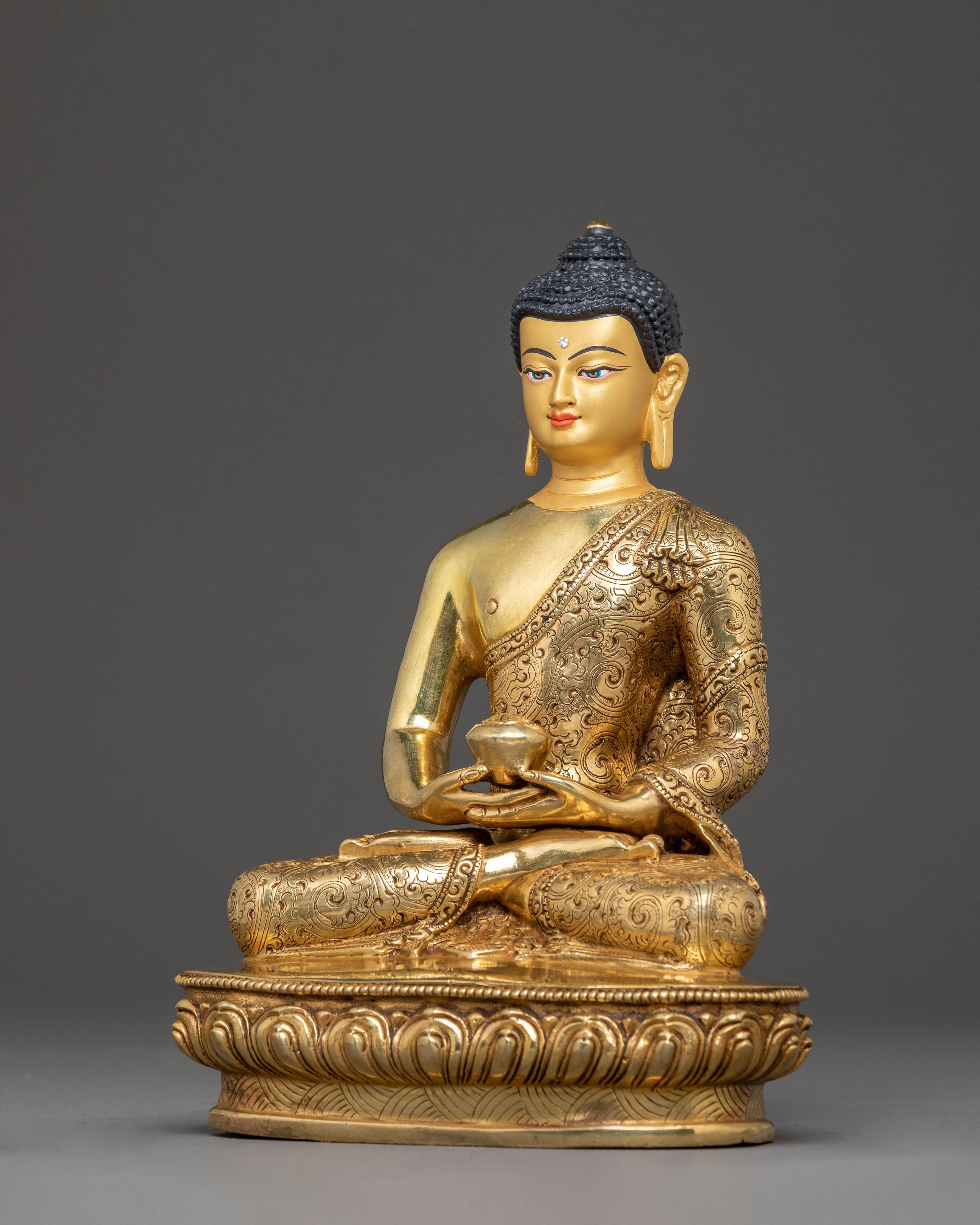 Handcrafted Amitabha Golden Statue | Buddhist Spiritual Art