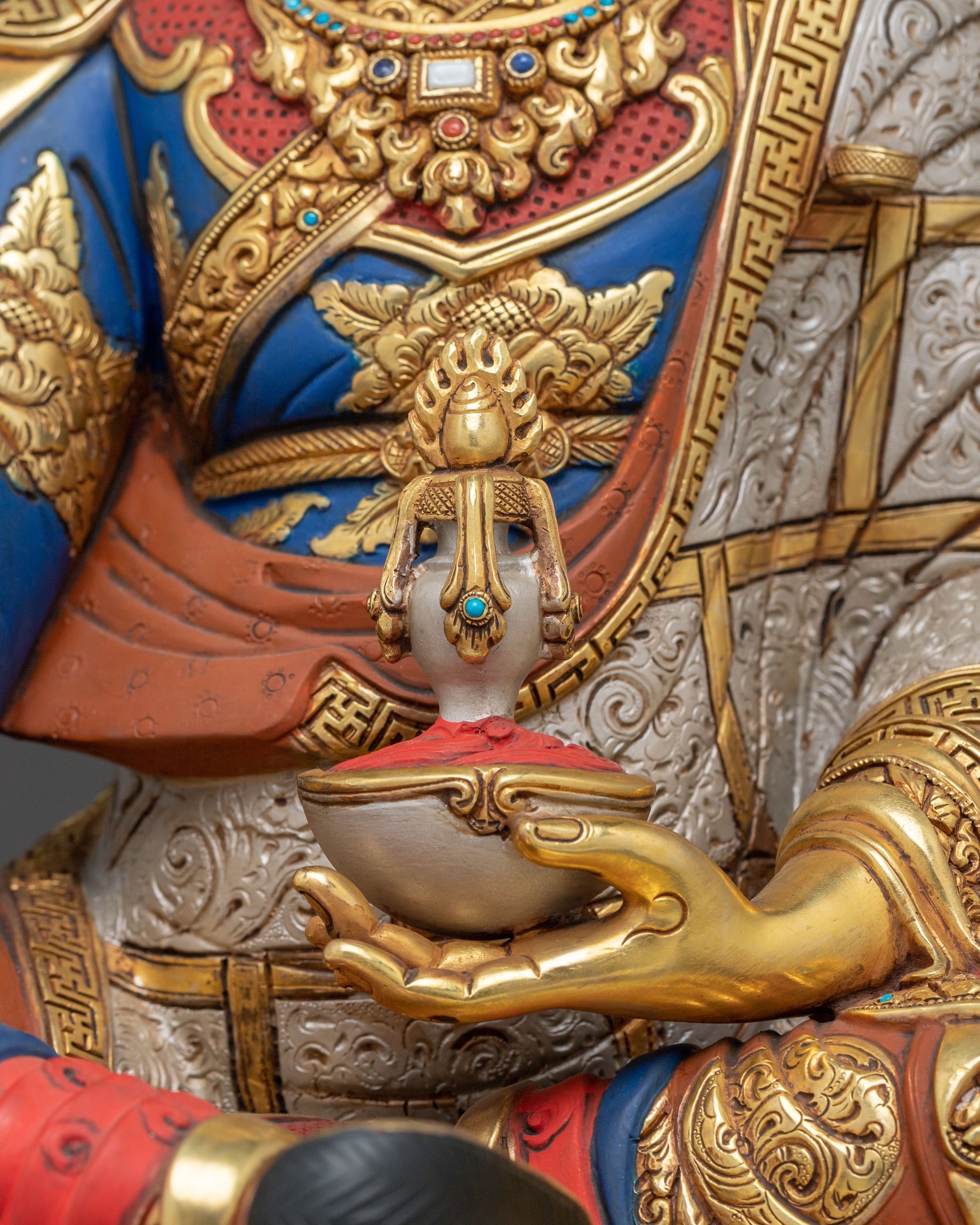 Divine Guru Rinpoche: 24K Gold Gilded Statue