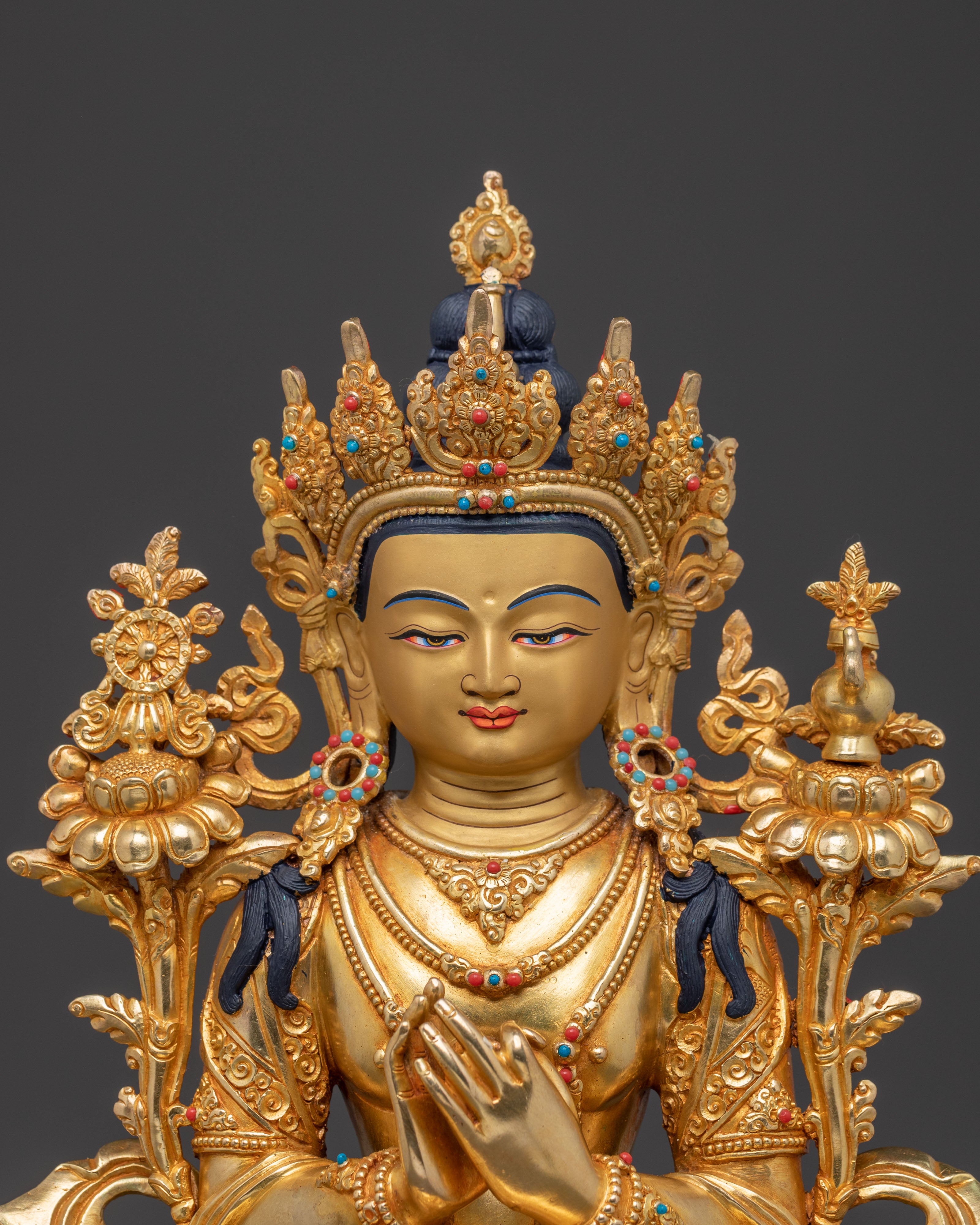 Maitreya Buddha Spiritual Statue | 24K Gold Gilded Figure
