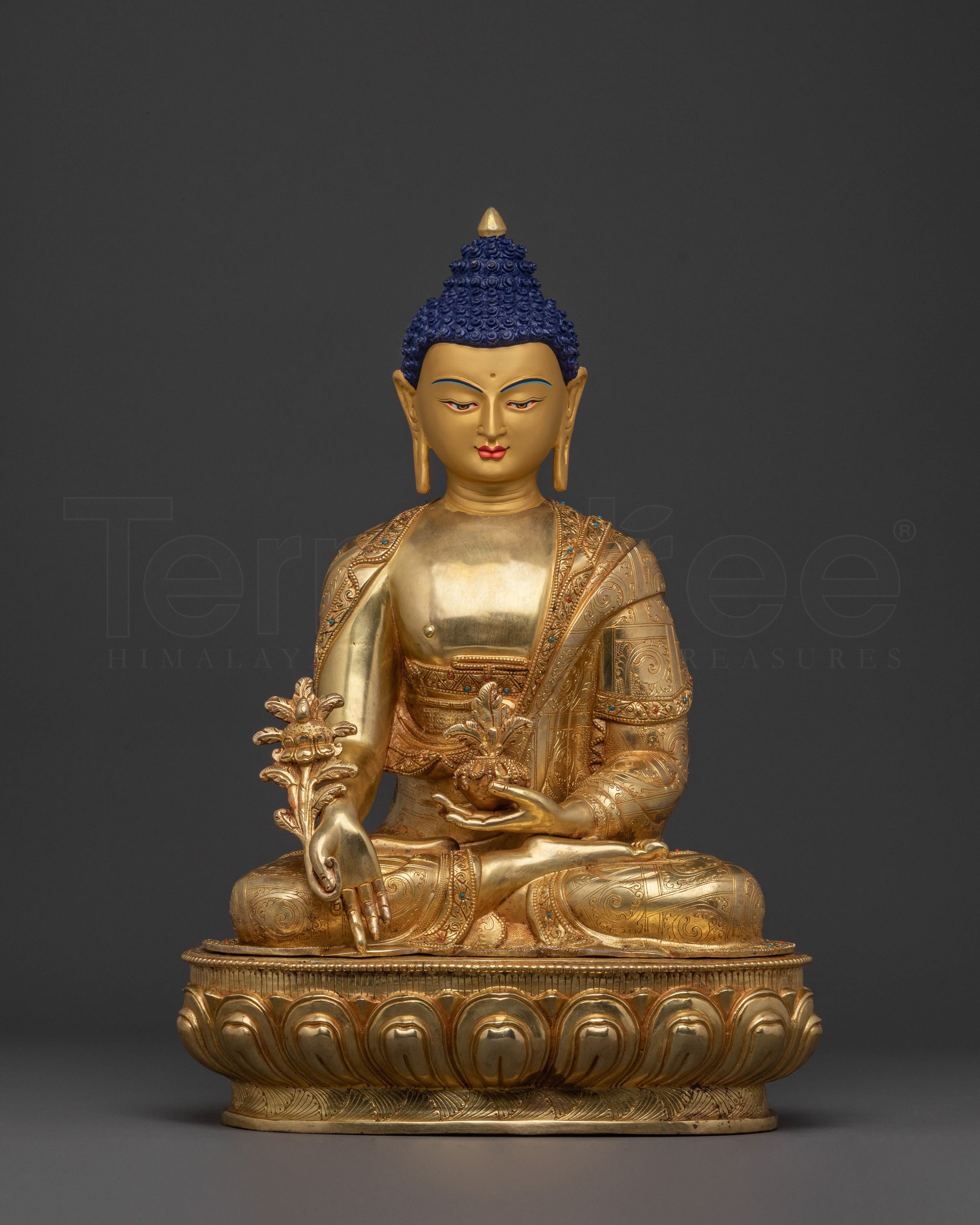 Divine Healer Medicine Buddha Statue | Exquisite Gilded Copper