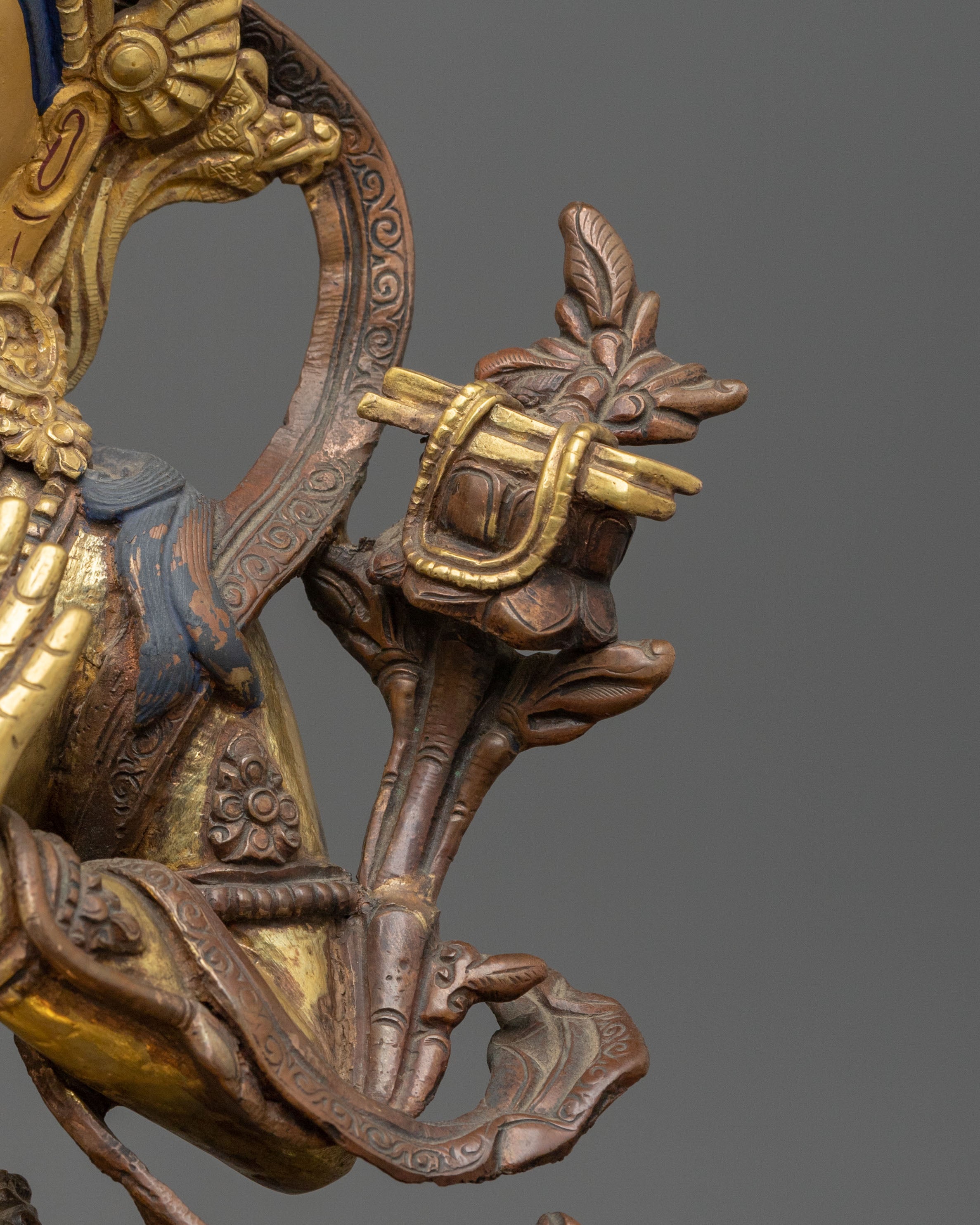 Manjushri Sacred Statue for Altar - 24K Gold Gilded