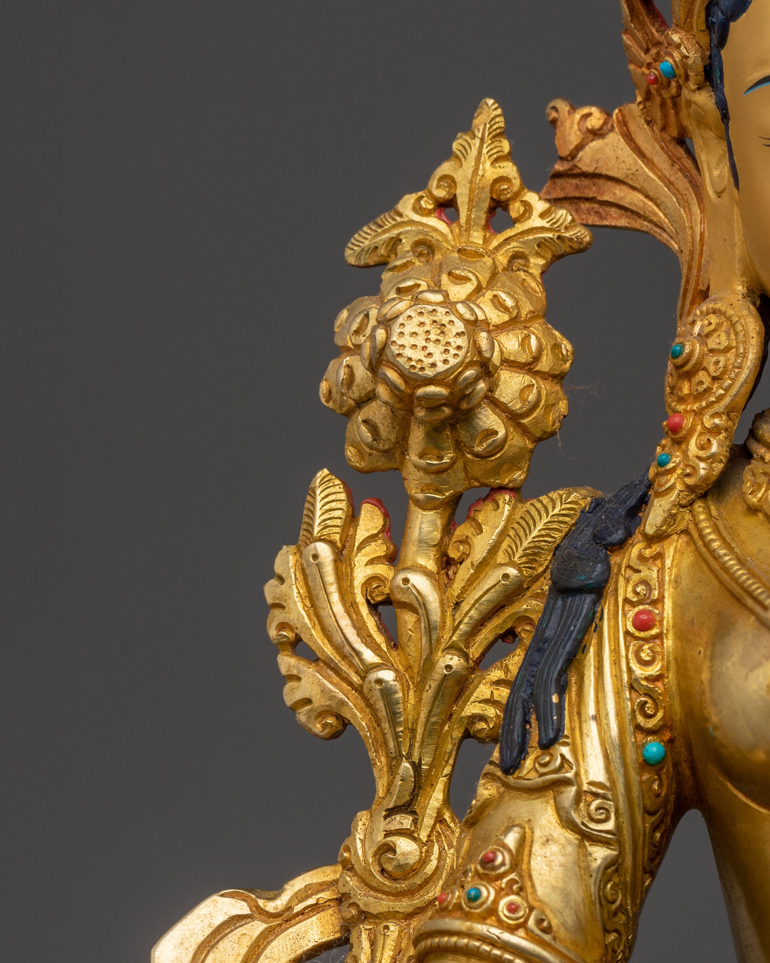 Handmade Green Tara Sculpture | Tibetan Goddess