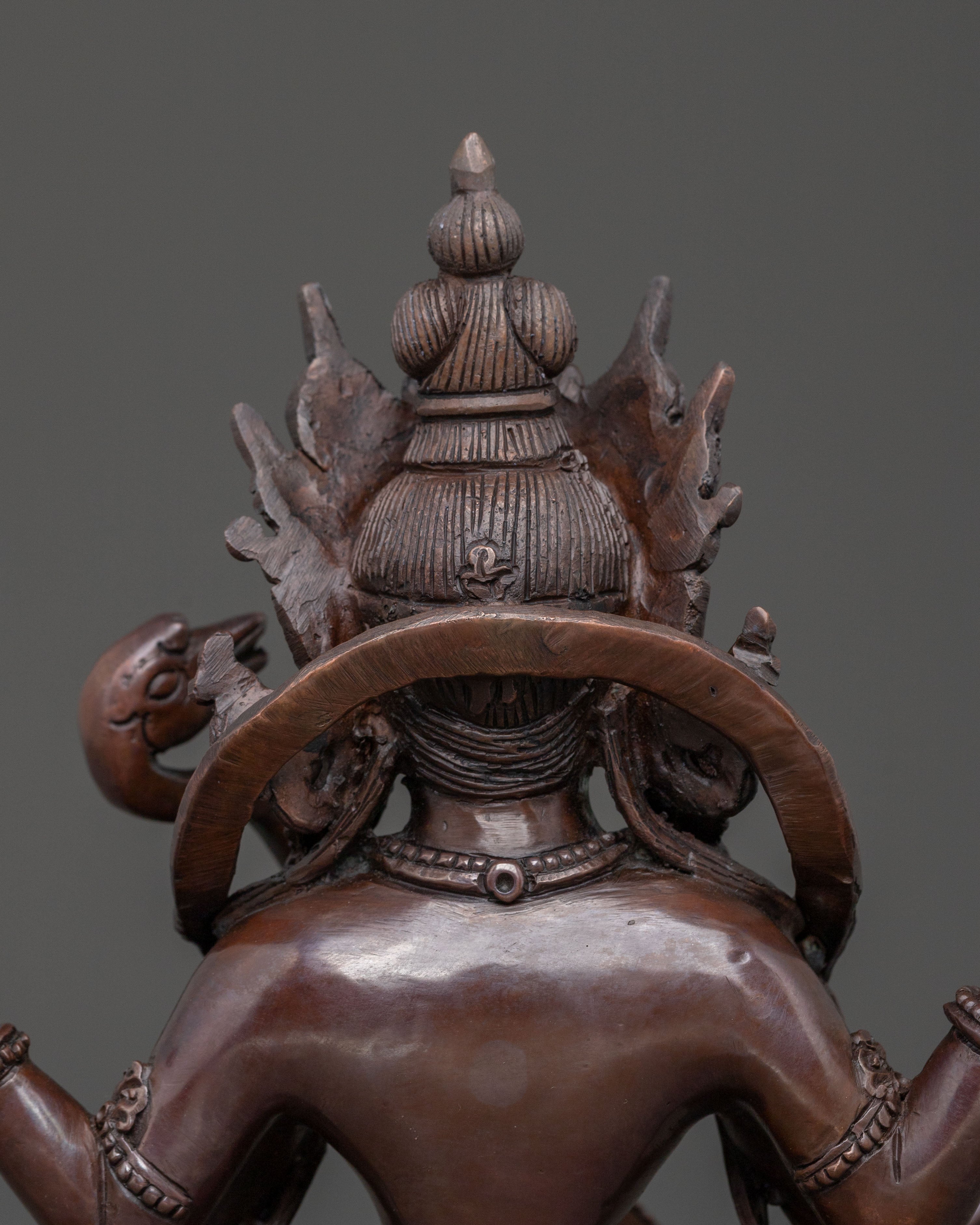 Saraswati Devi Spiritual Statue in Oxidized Copper