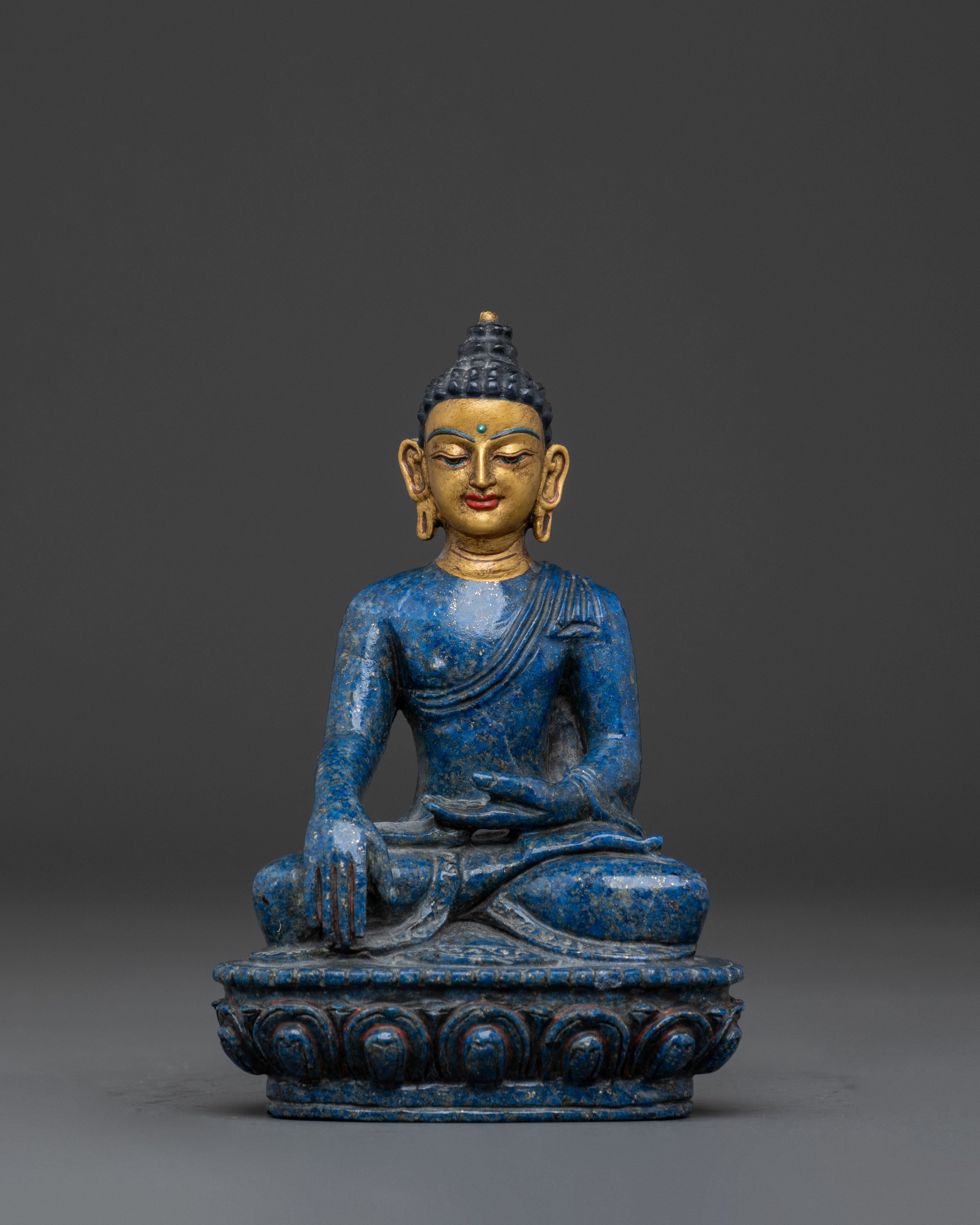 Buddha Shakyamuni Sacred Copper Statue : 24K Gold Gilded Art