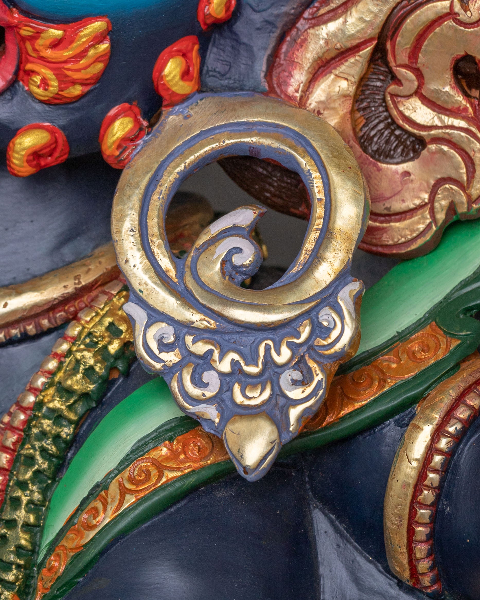 Six Armed Mahakala Divine Sculpture: Protector of Dharma