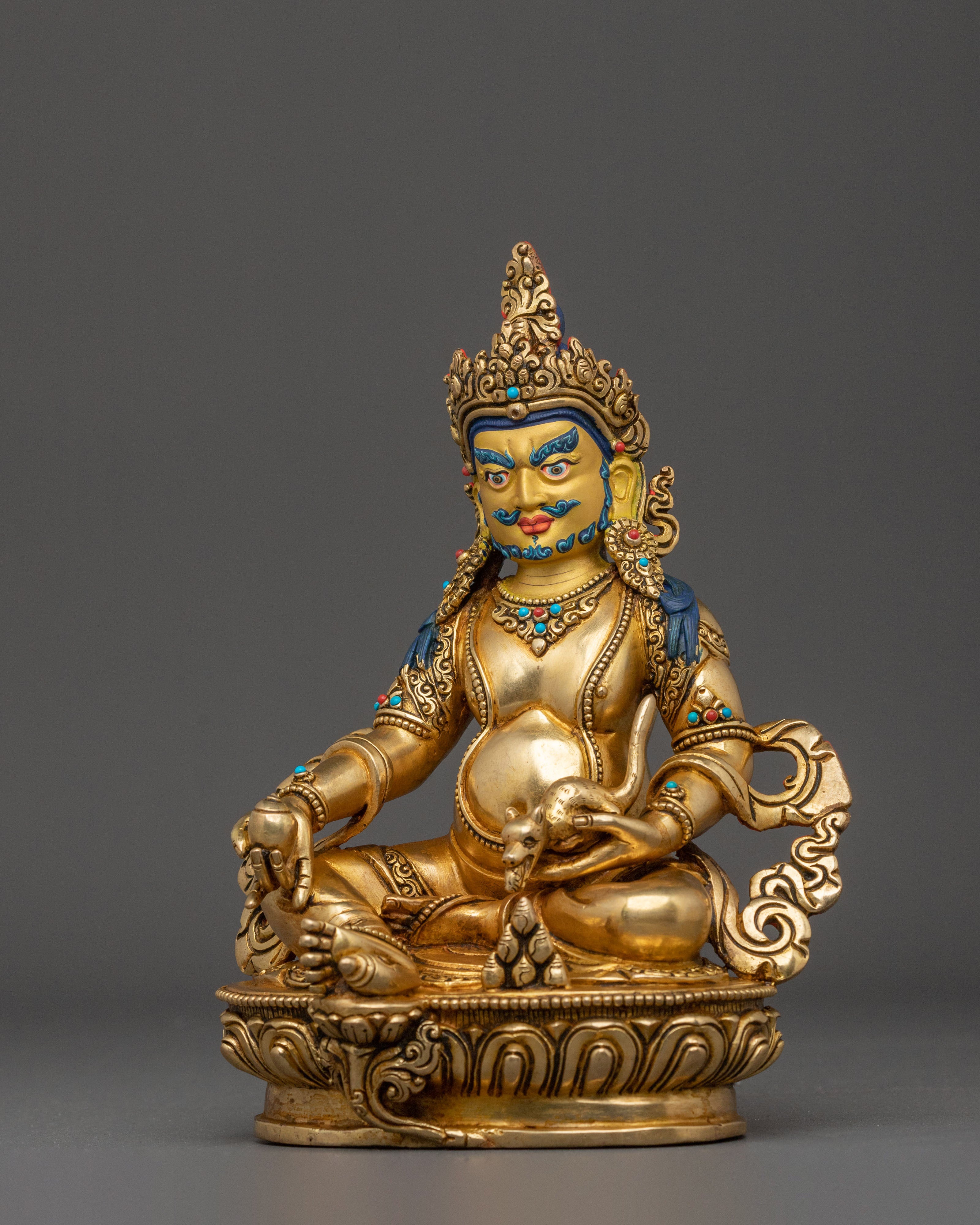 Handcrafted Tibetan Wealth Deity Dzambhala Statue