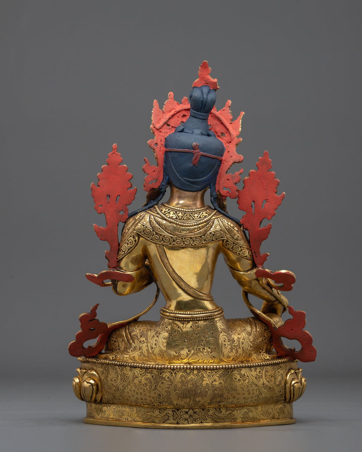 Green Tara Sculpture | Radiant 24K Gold Coated Goddess Statue