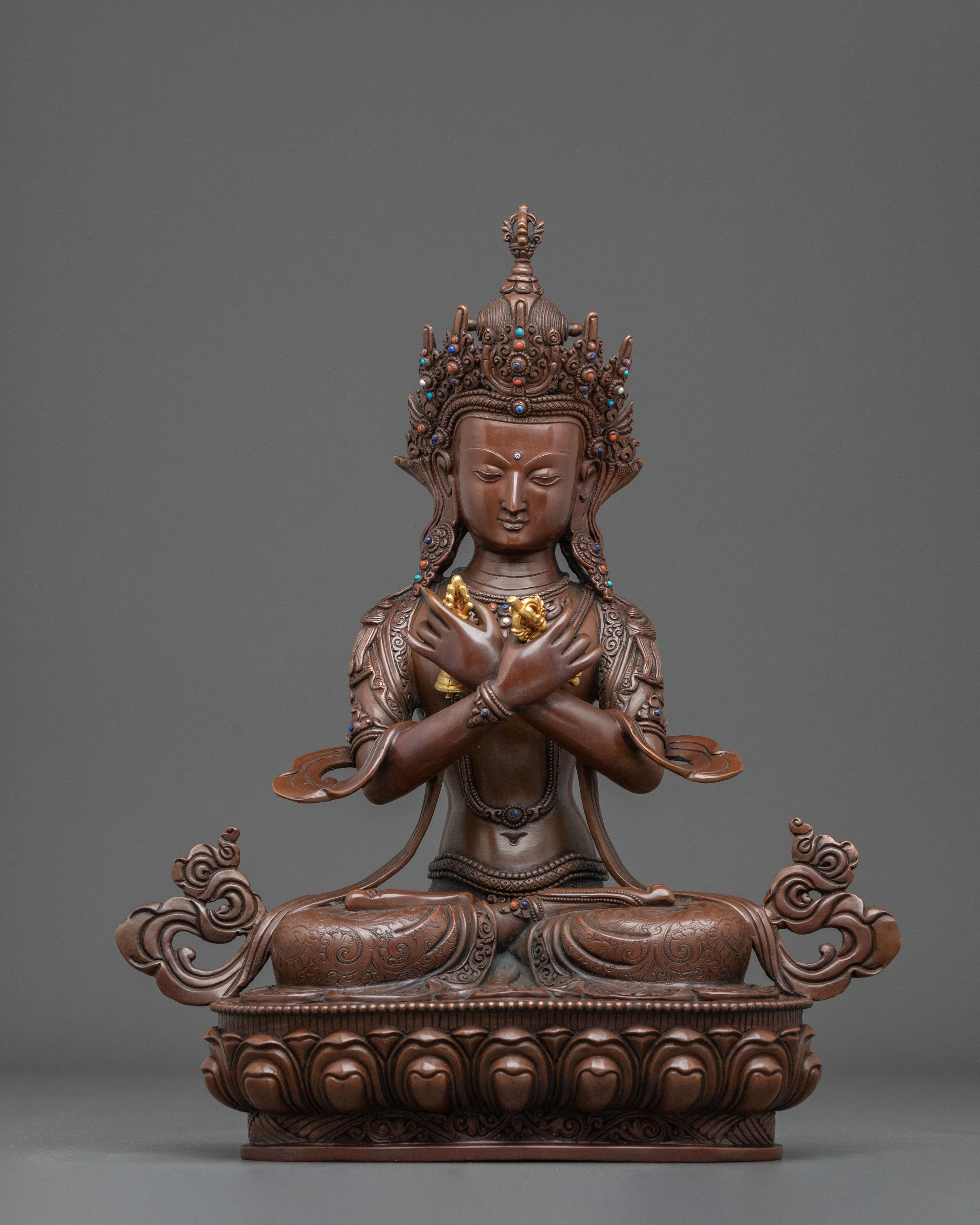 Sacred Vajradhara Sculpture: Primordial Buddha of Tantric Wisdom