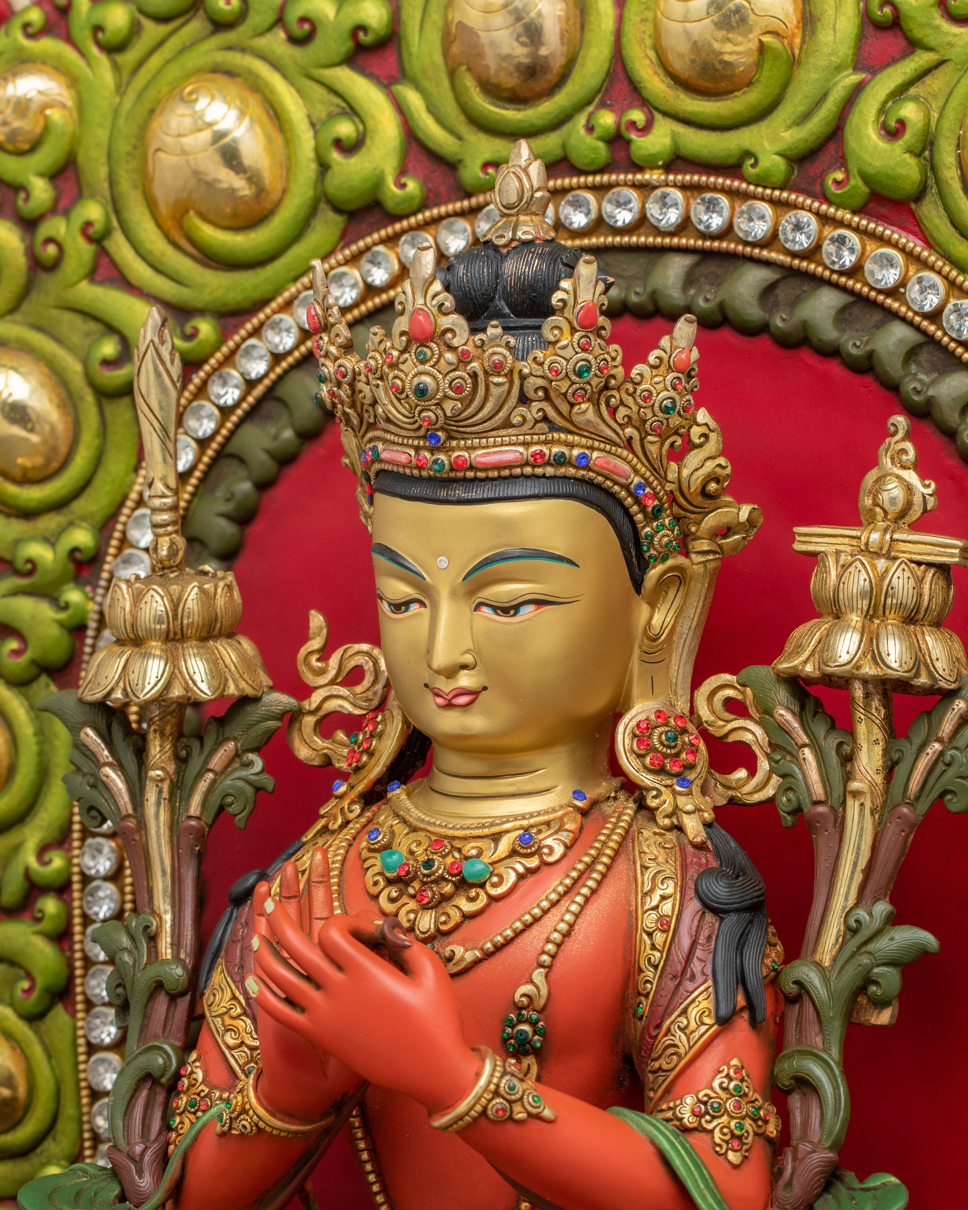 Simhanada Manjushri Statue | Radiant Wisdom Deity