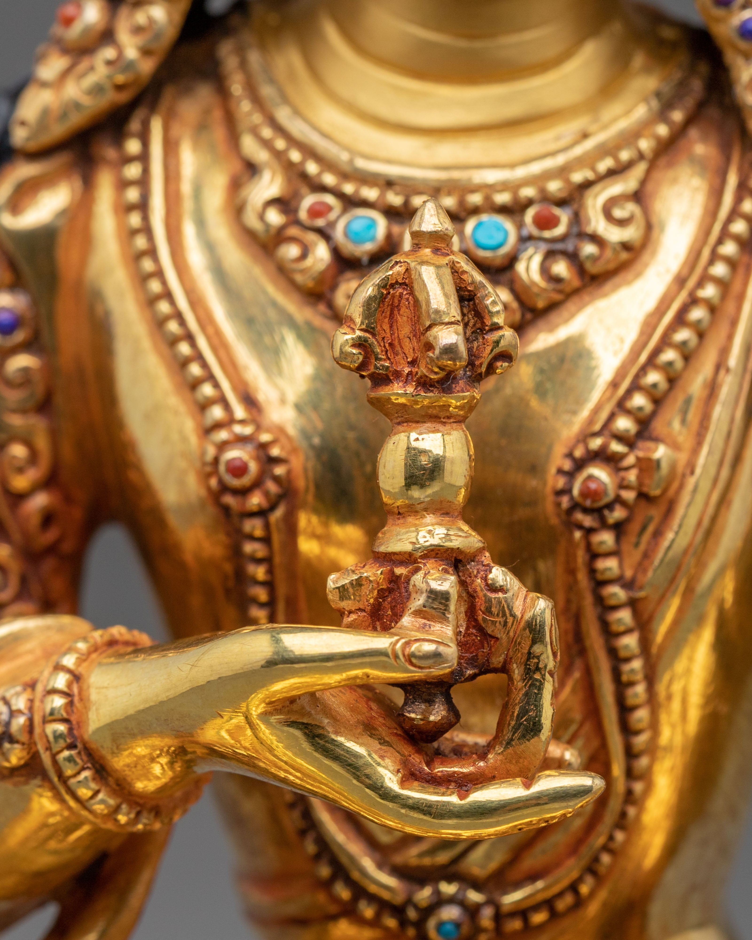 Vajrasattva 24K Gold Gilded Figurine | Handcrafted Sculpture