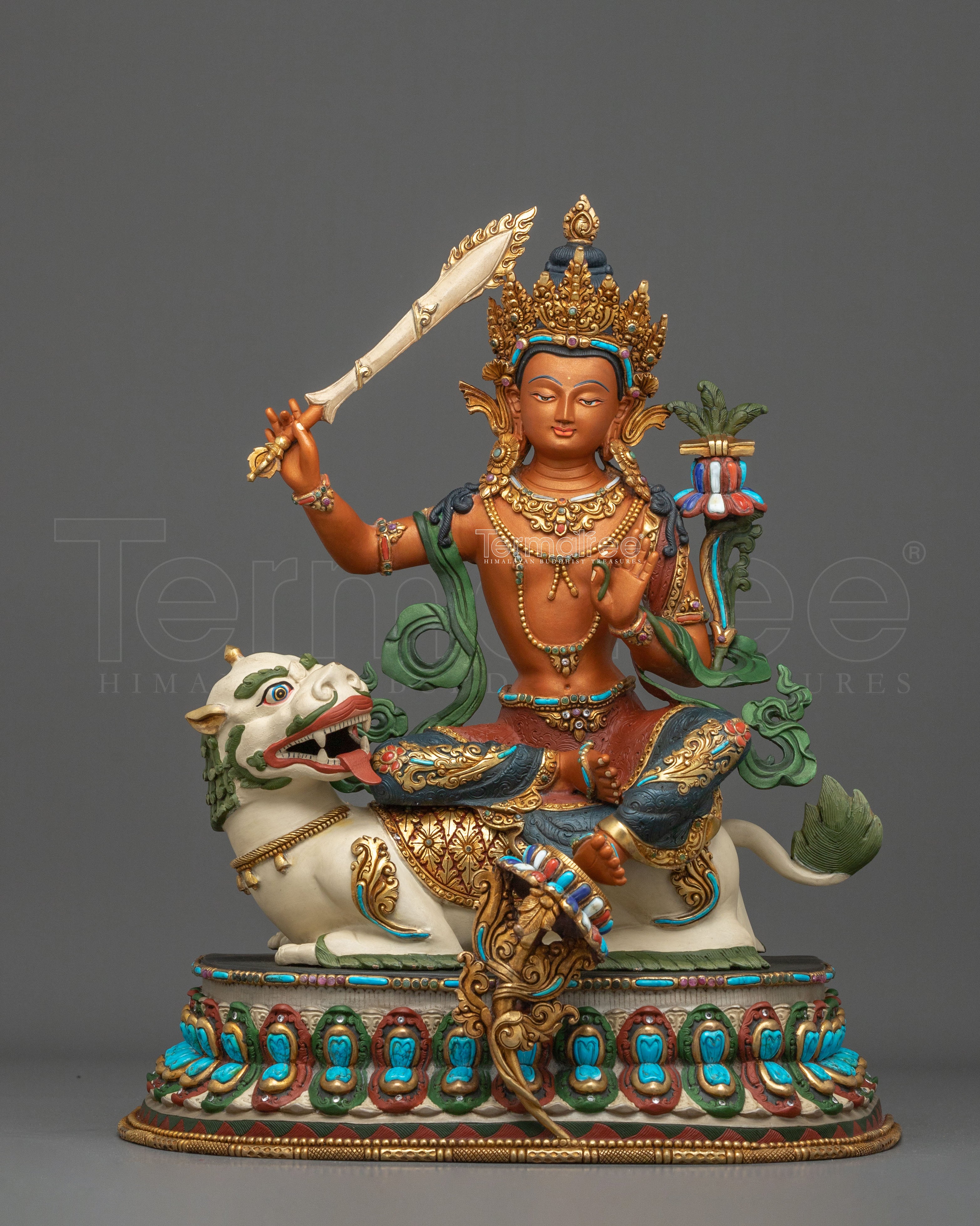 Simhanada Manjushri Bodhisattva of Wisdom Statue