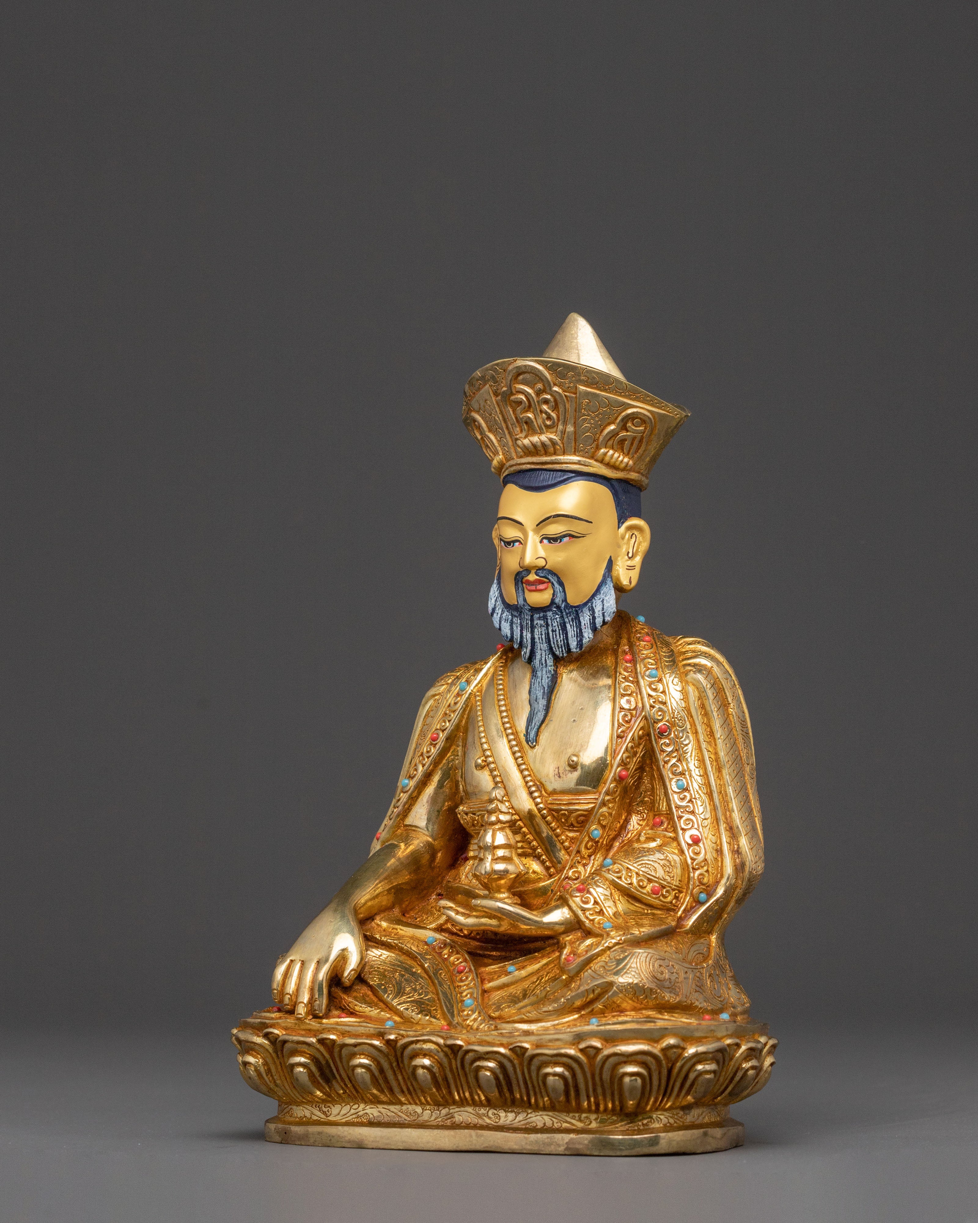 Guru Shapdum Meditation Statue | Exquisite Copper Artistry