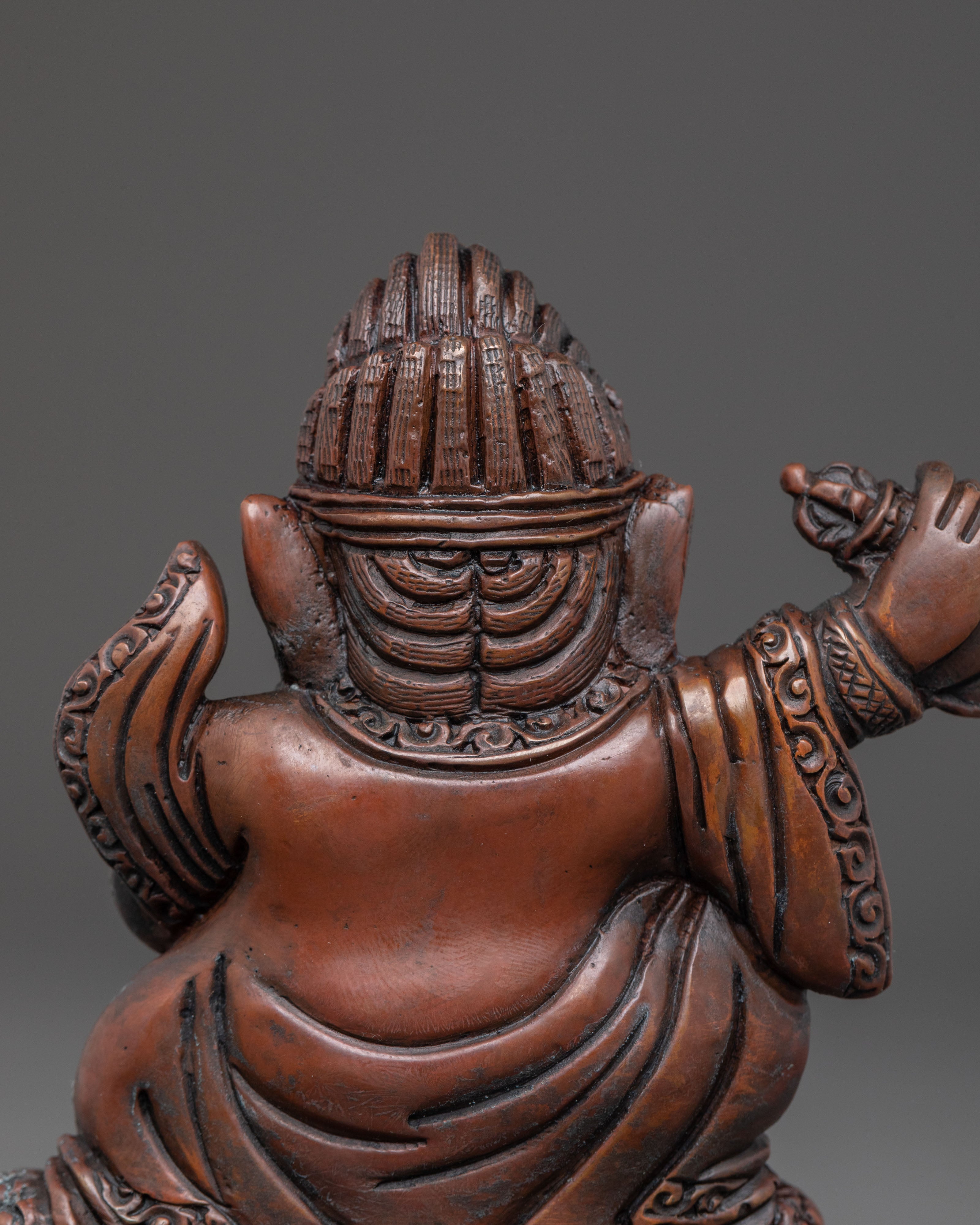 Mahakala Bernakchen Fierce Protector Statue | Oxidized Copper Masterpiece