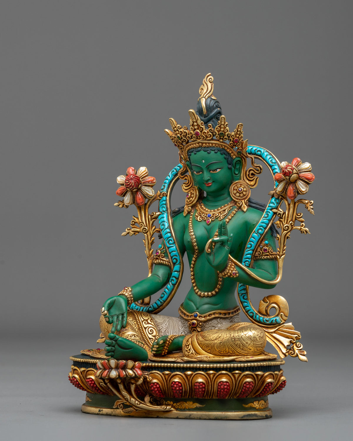Shyamatara Copper Sculpture | Tibetan Guardian Figurine