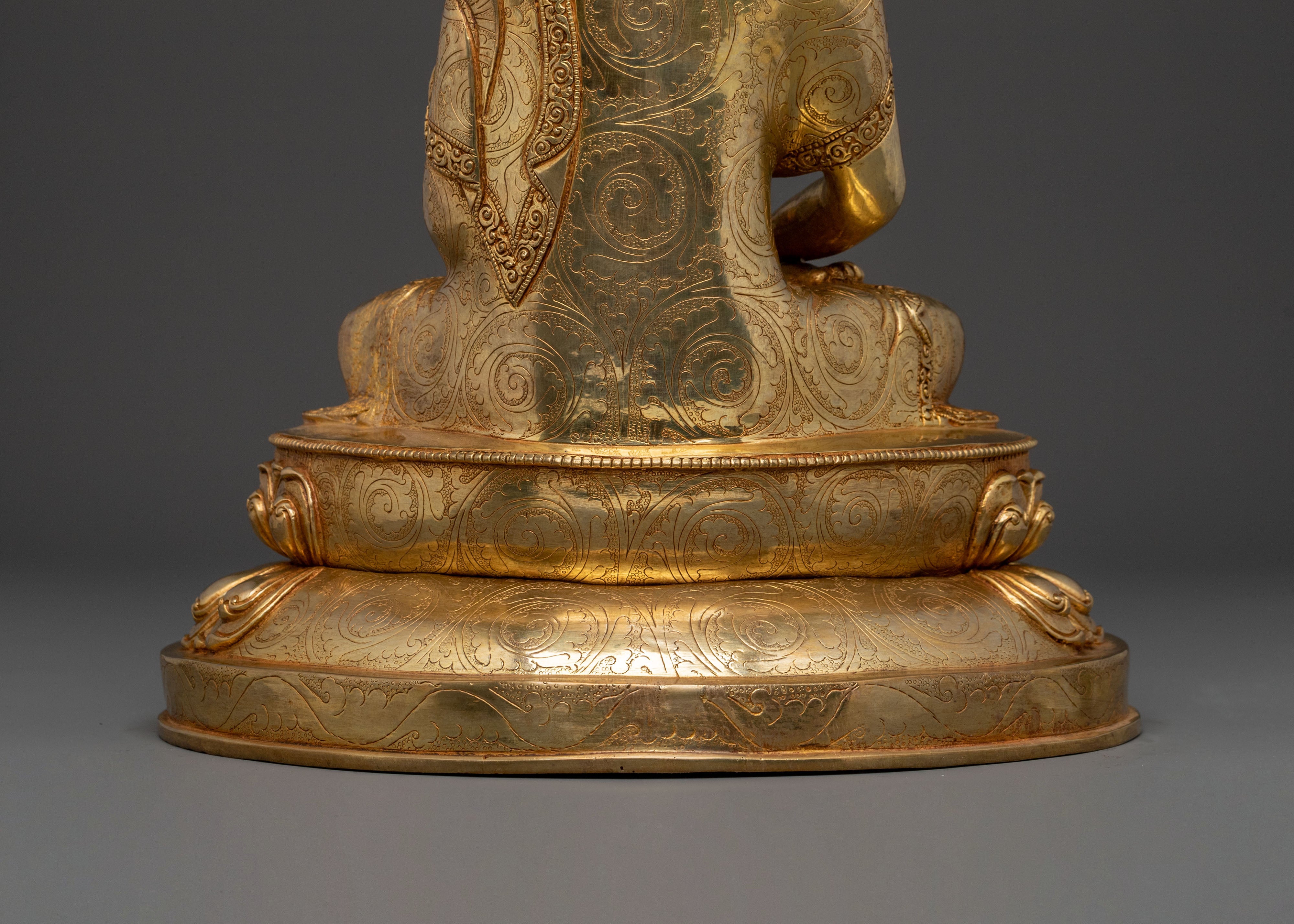 Amitabha 24k Gold Gilded Statue: Radiant Compassion