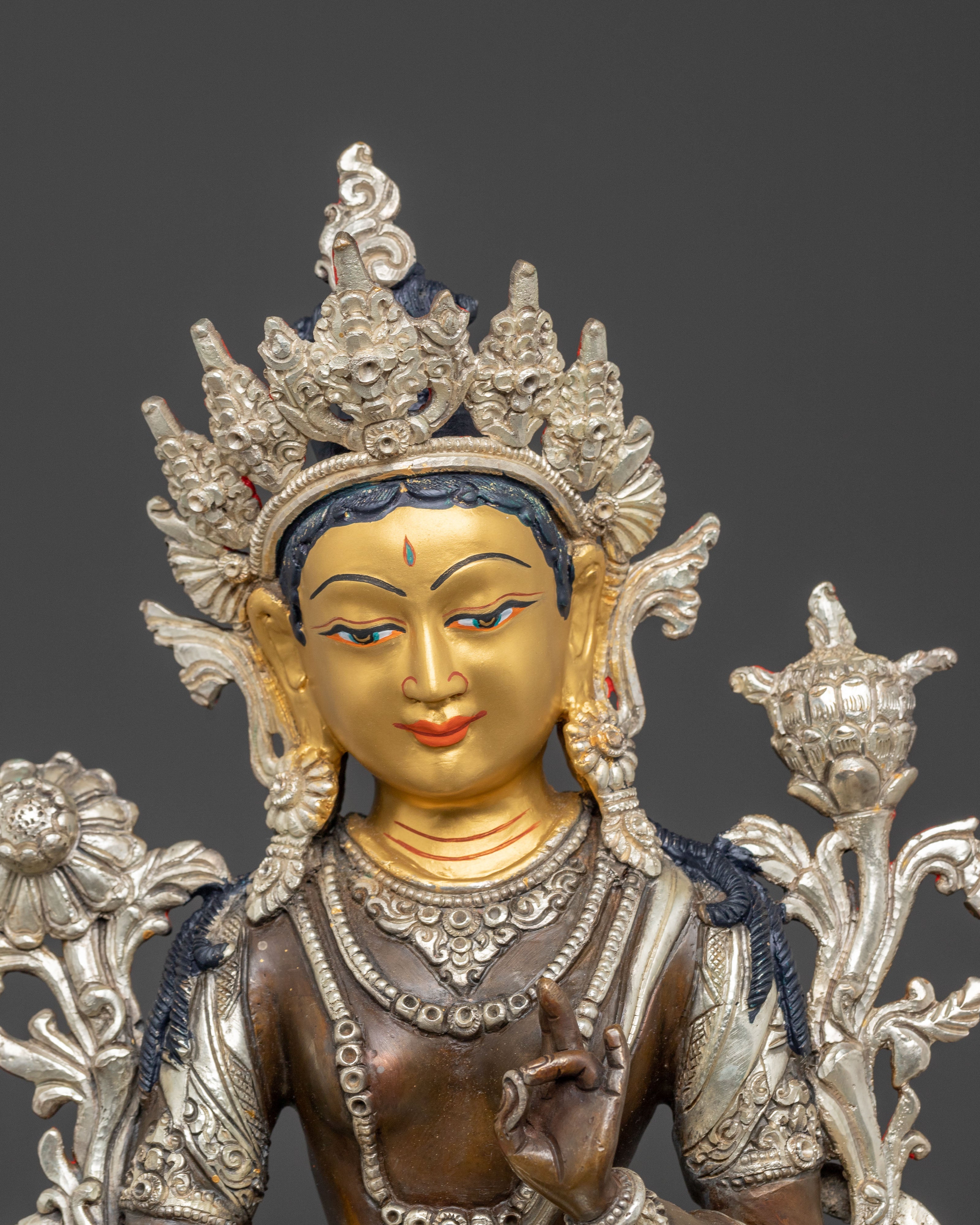 Handmade Shyama Tara Oxidized Statue | Mother of All Buddhas