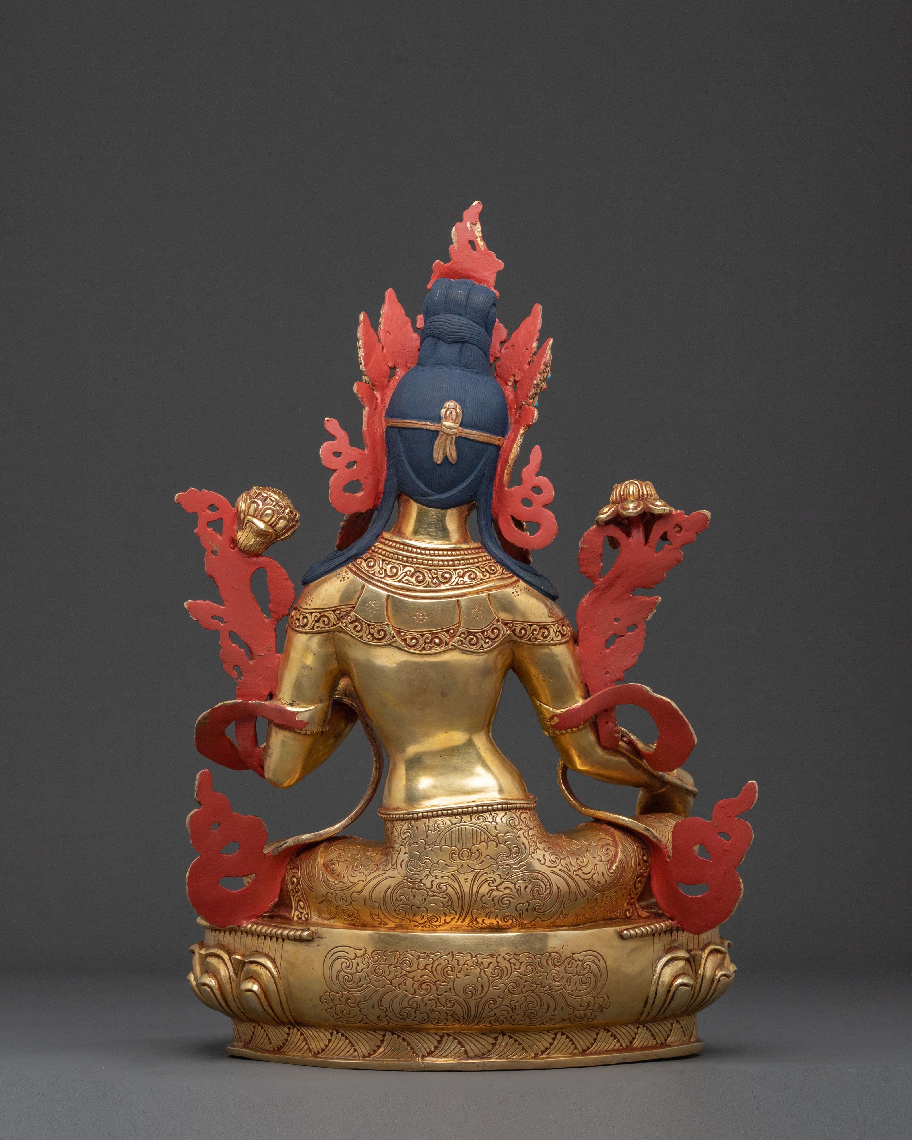 Green Tara Buddhist Protection Sculpture | Goddess of Swift Compassion