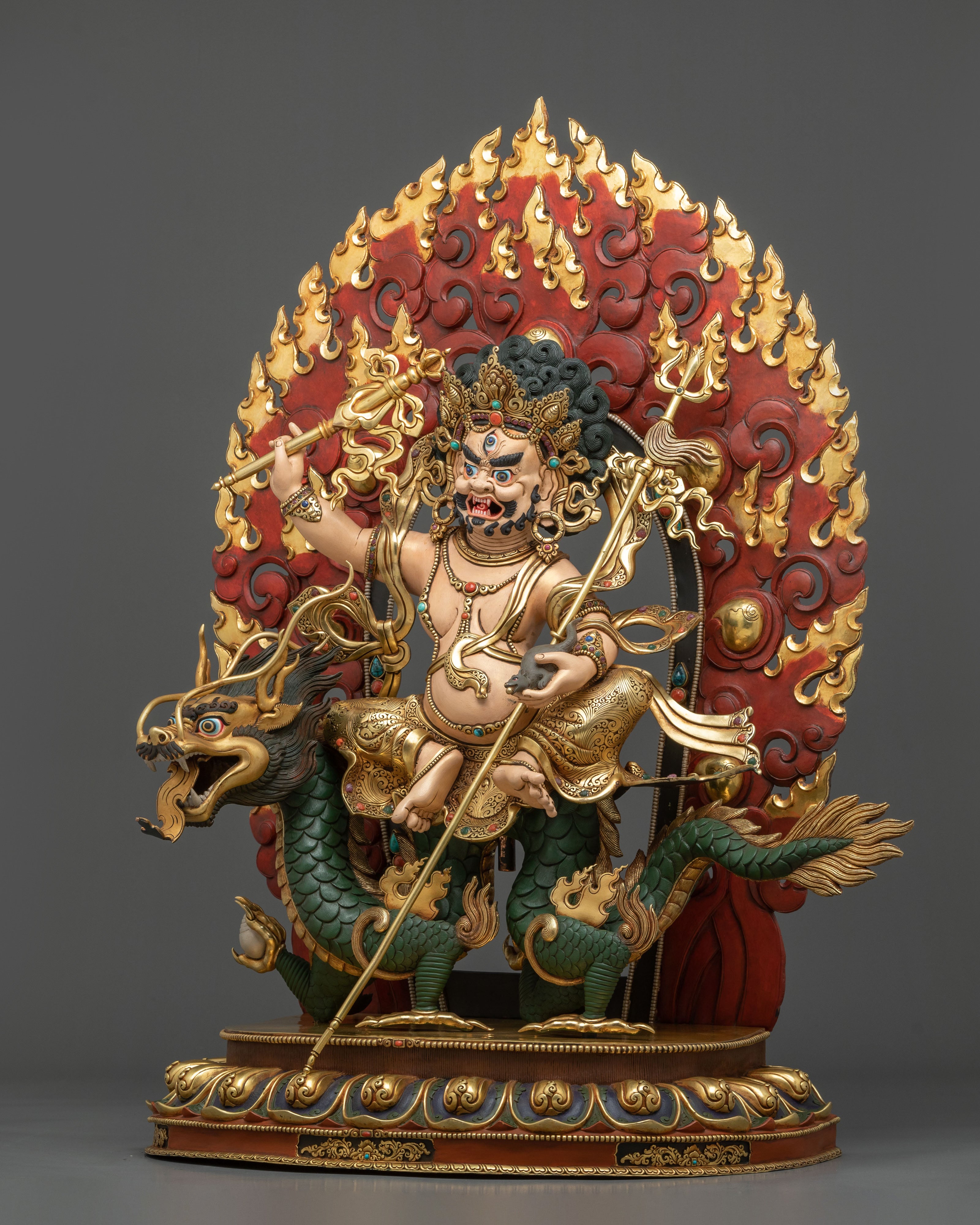White Dzambhala Statue | Handcrafted Sacred Copper Figurine