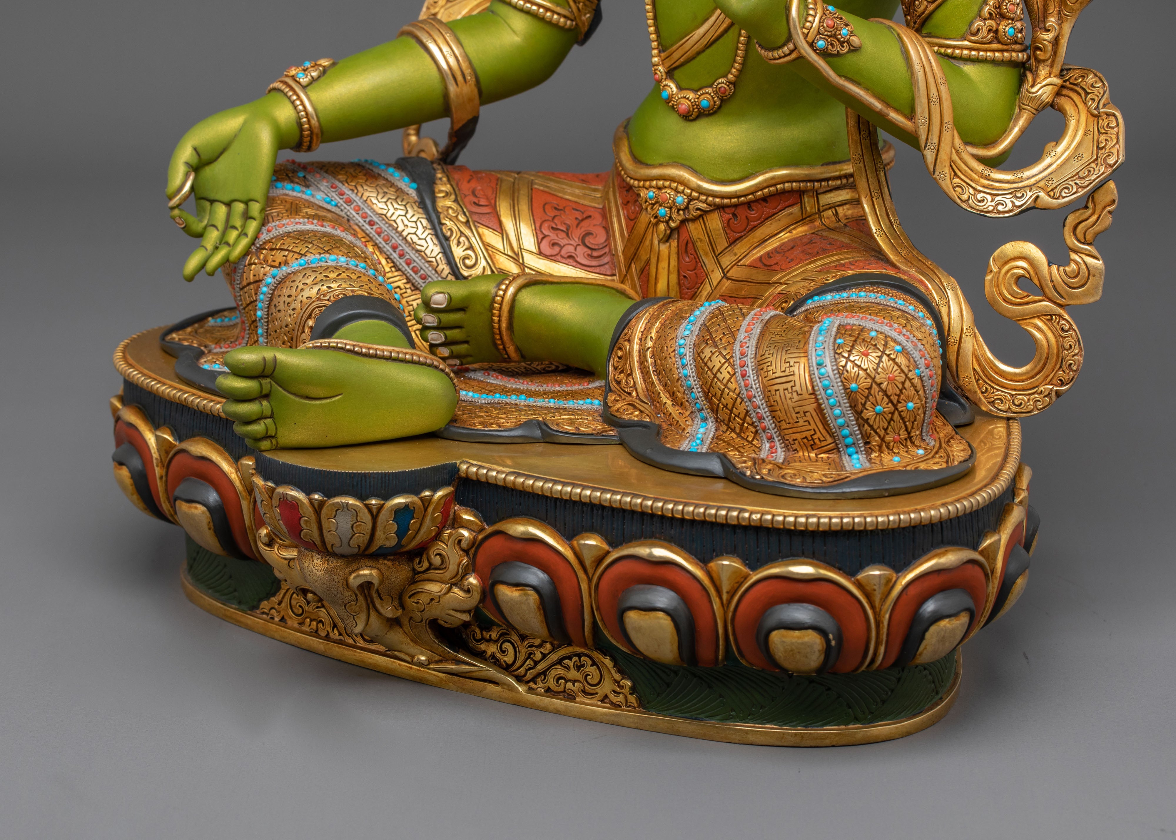 Green Tara Statue | Peaceful Buddhist Guardian