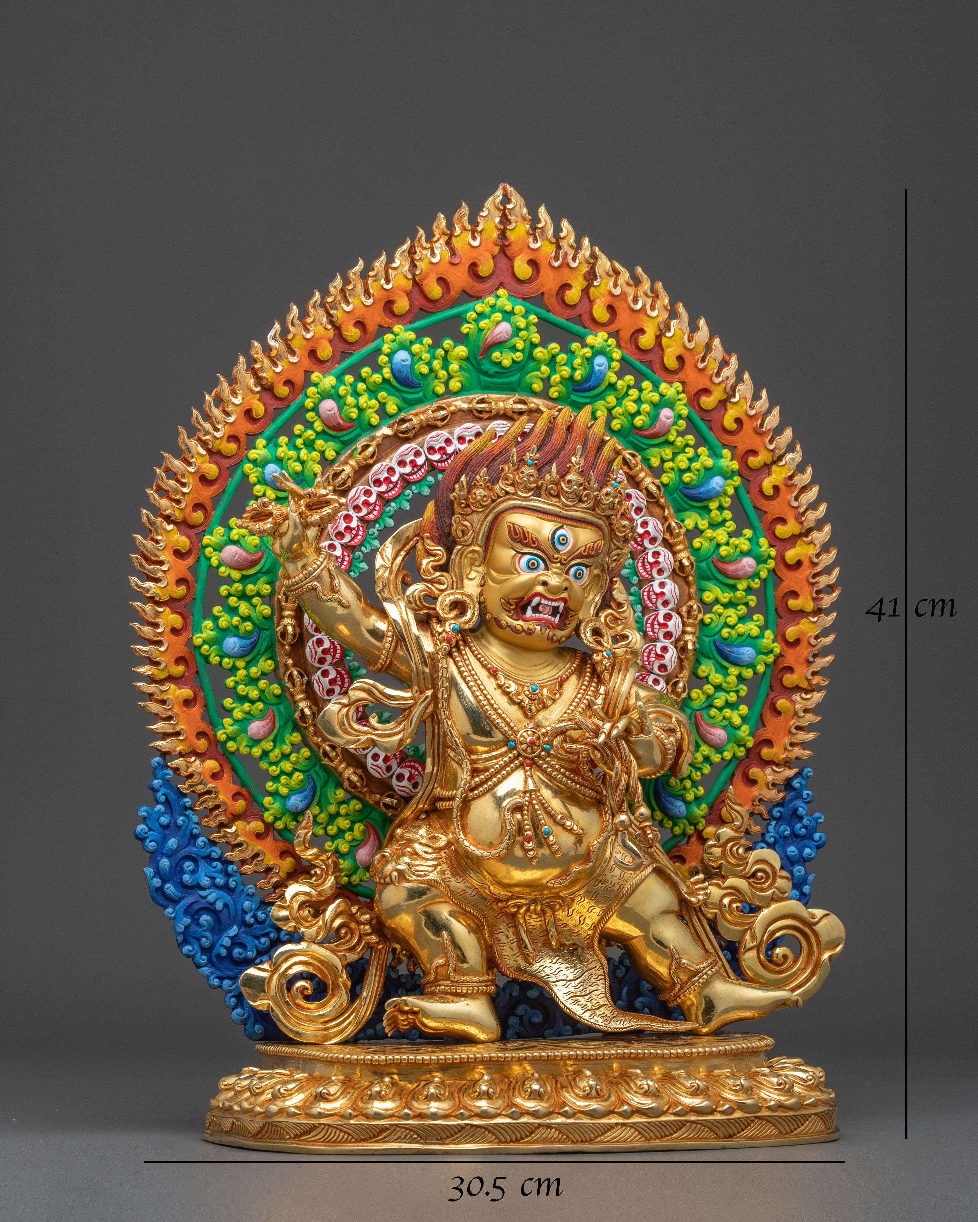 Sacred Statue of Vajrapani Statue: 24K Gold Gilded