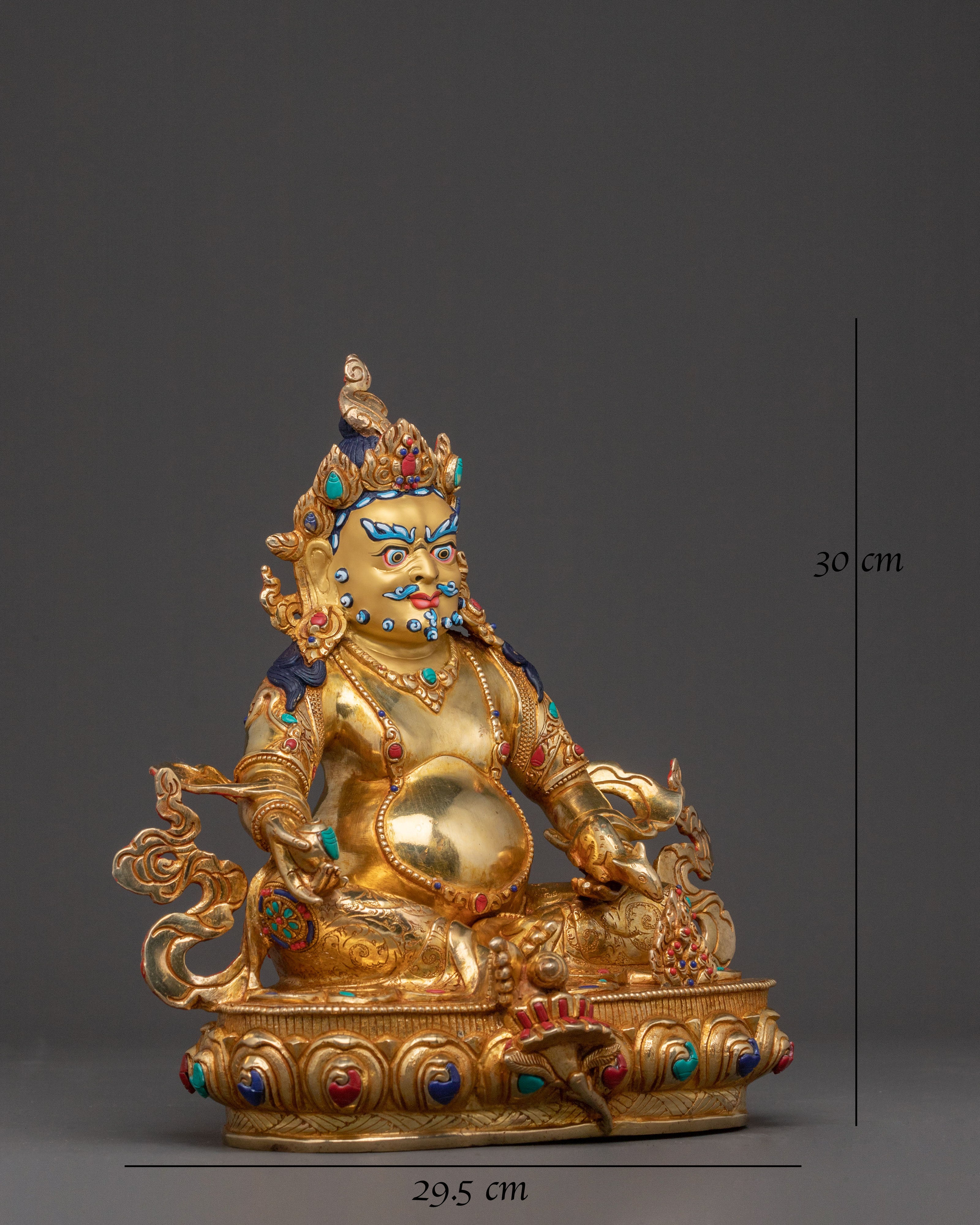 Dzambhala Statue of Prosperity – Handcrafted Gold Gilded Art