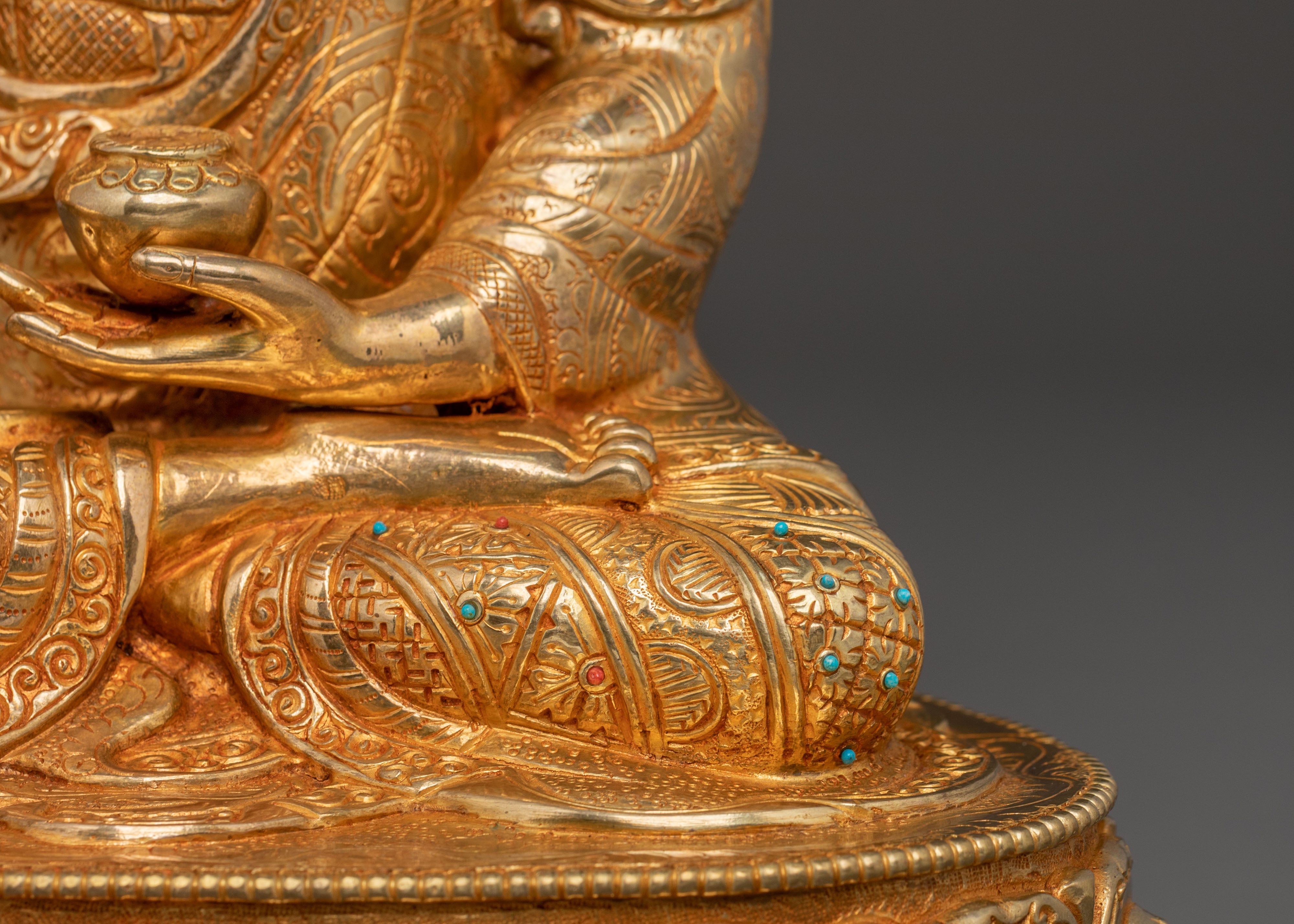 Shakyamuni Buddha 24k Gold Gilded Spiritual Statue