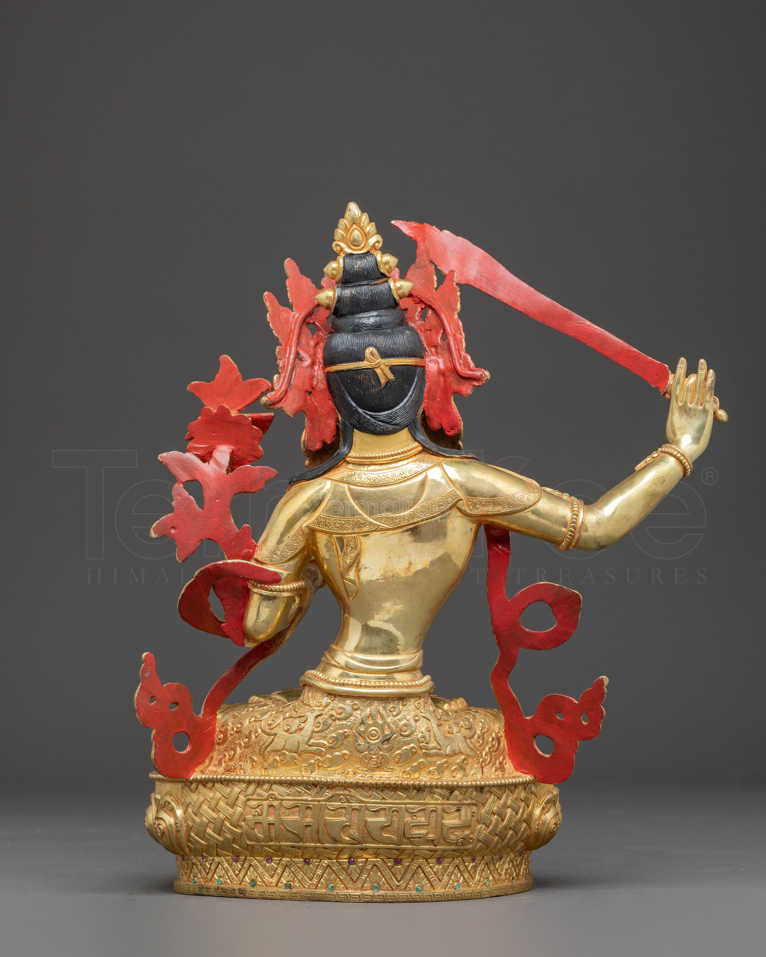 Handmade Dharma Icon Bodhisattva Manjushri Statue | Buddhist Spiritual Decor